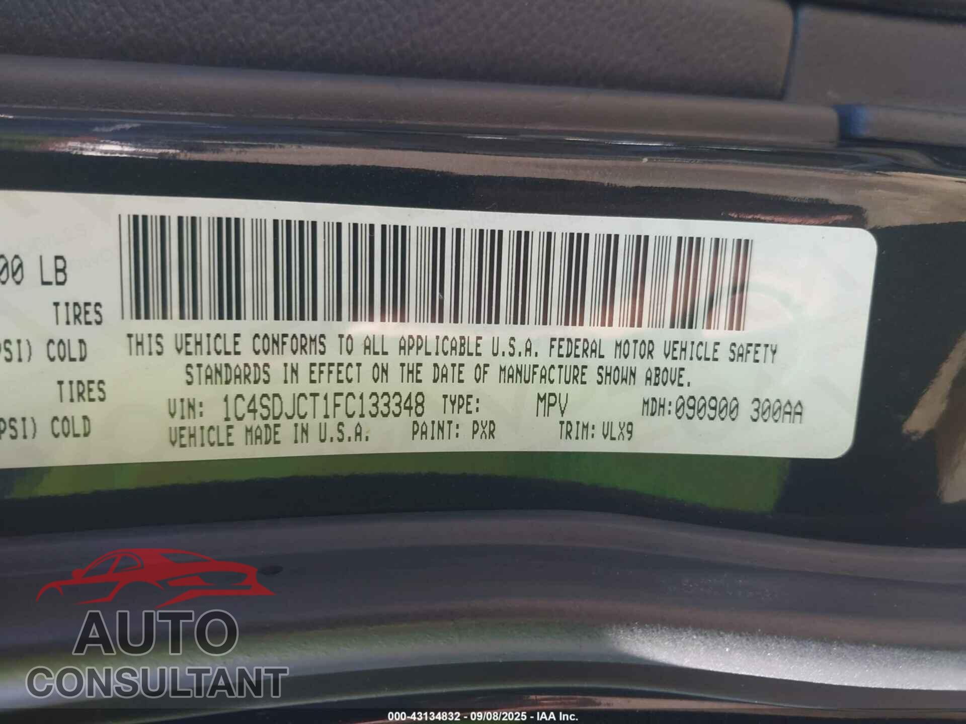 DODGE DURANGO 2015 - 1C4SDJCT1FC133348