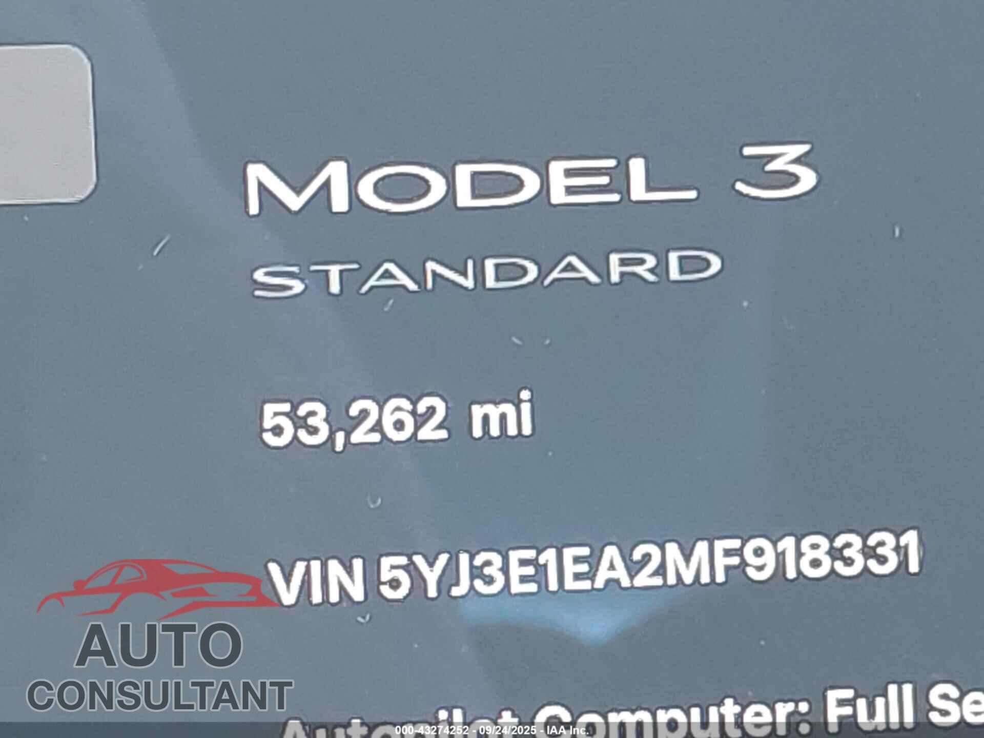 TESLA MODEL 3 2021 - 5YJ3E1EA2MF918331