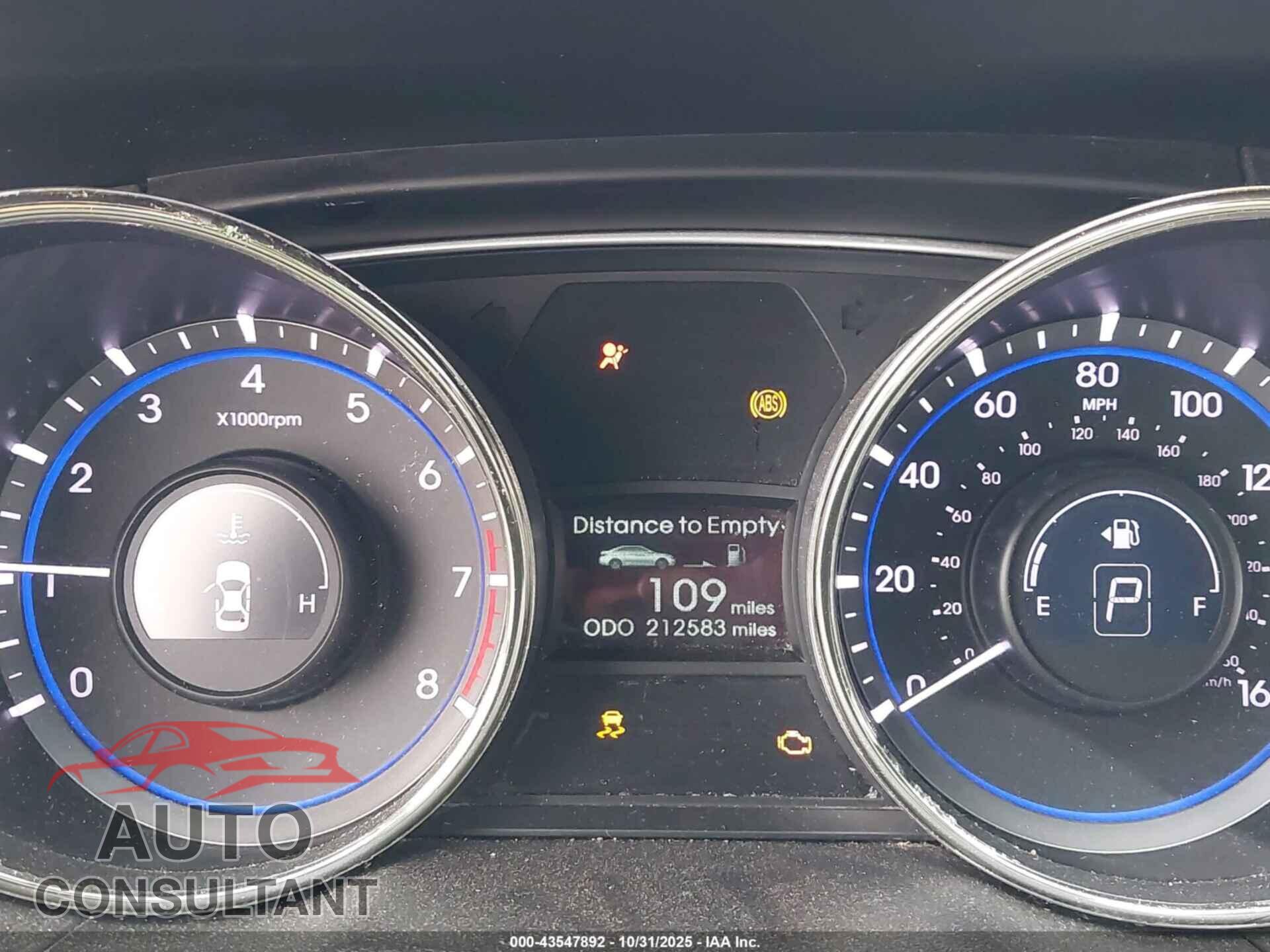 HYUNDAI SONATA 2012 - 5NPEC4AC5CH454149