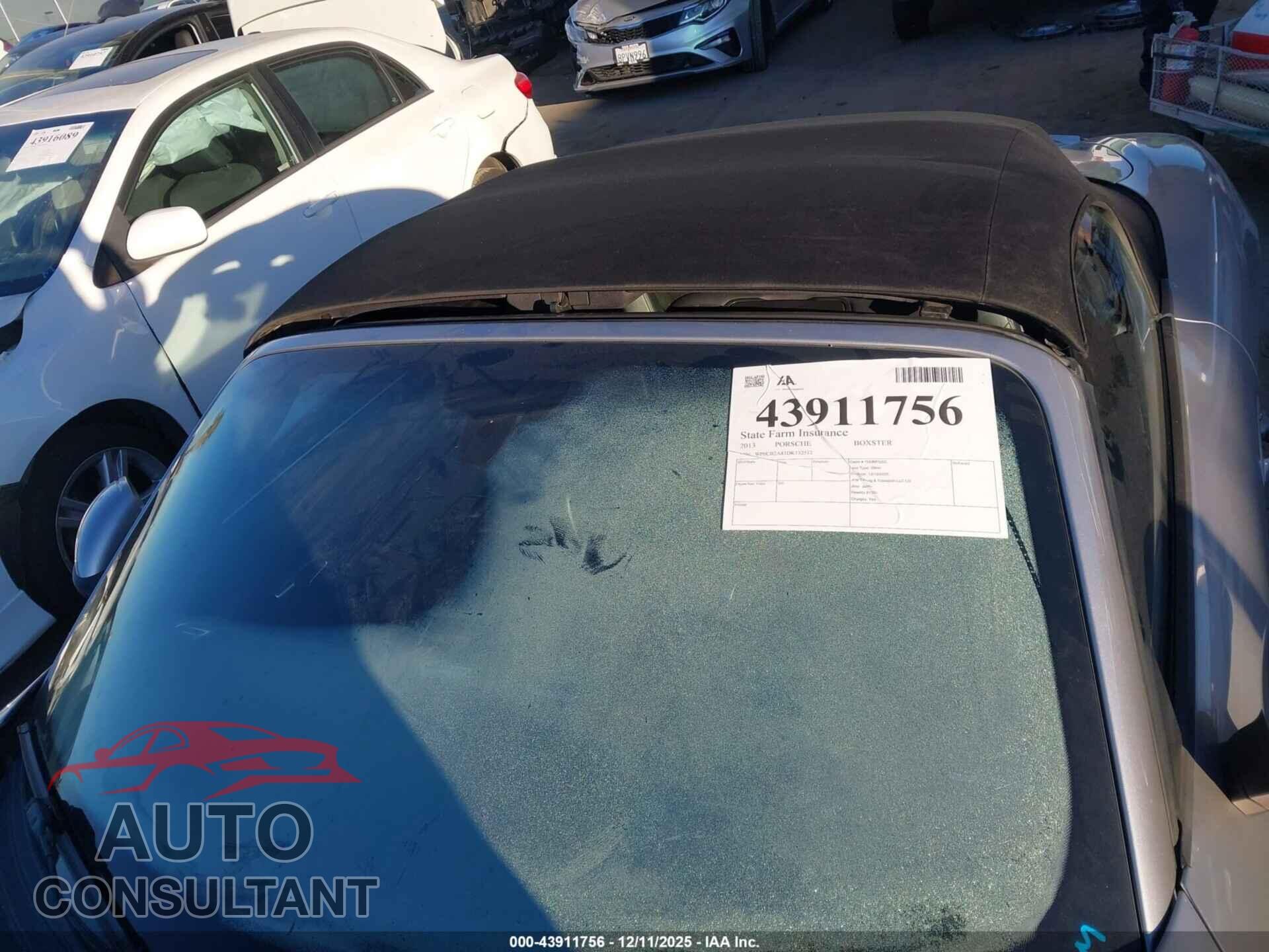 PORSCHE BOXSTER 2013 - WP0CB2A83DK132512