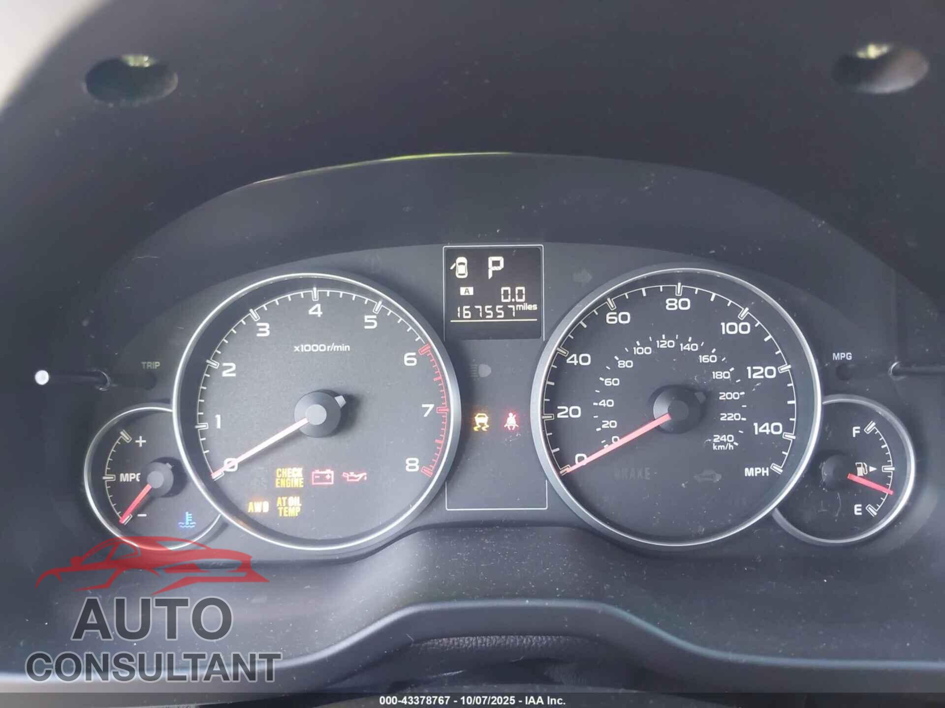 SUBARU OUTBACK 2013 - 4S4BRBCC1D3308911