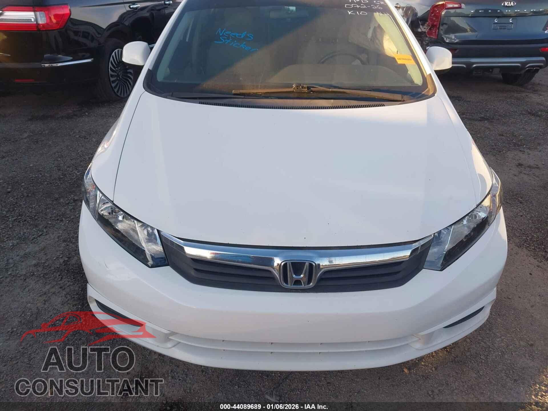 HONDA CIVIC 2012 - 2HGFB2F92CH307953
