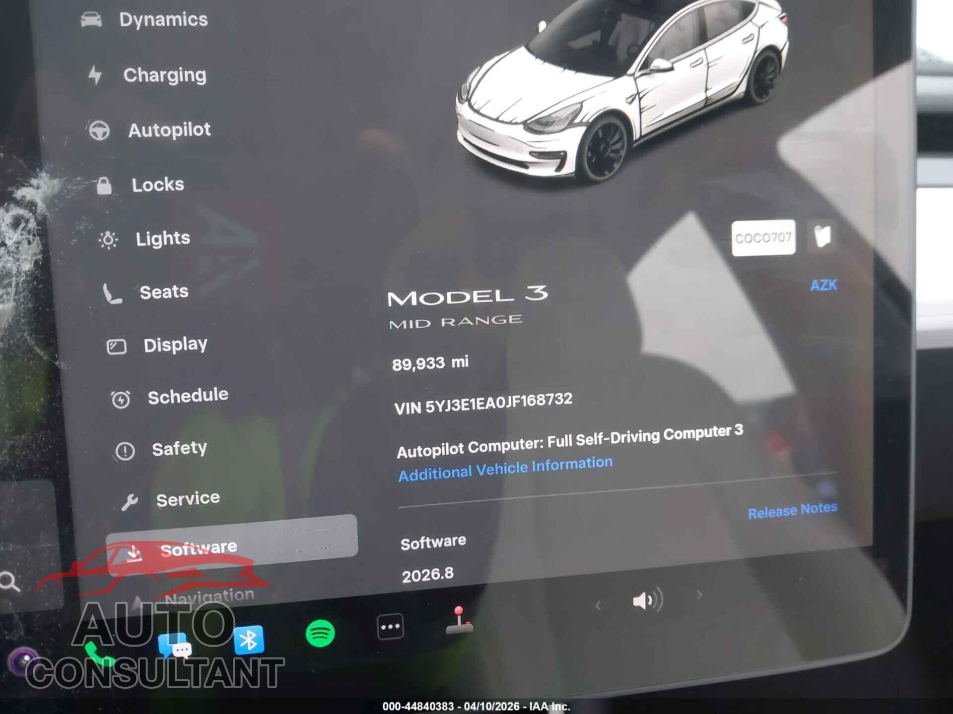 TESLA MODEL 3 2018 - 5YJ3E1EA0JF168732
