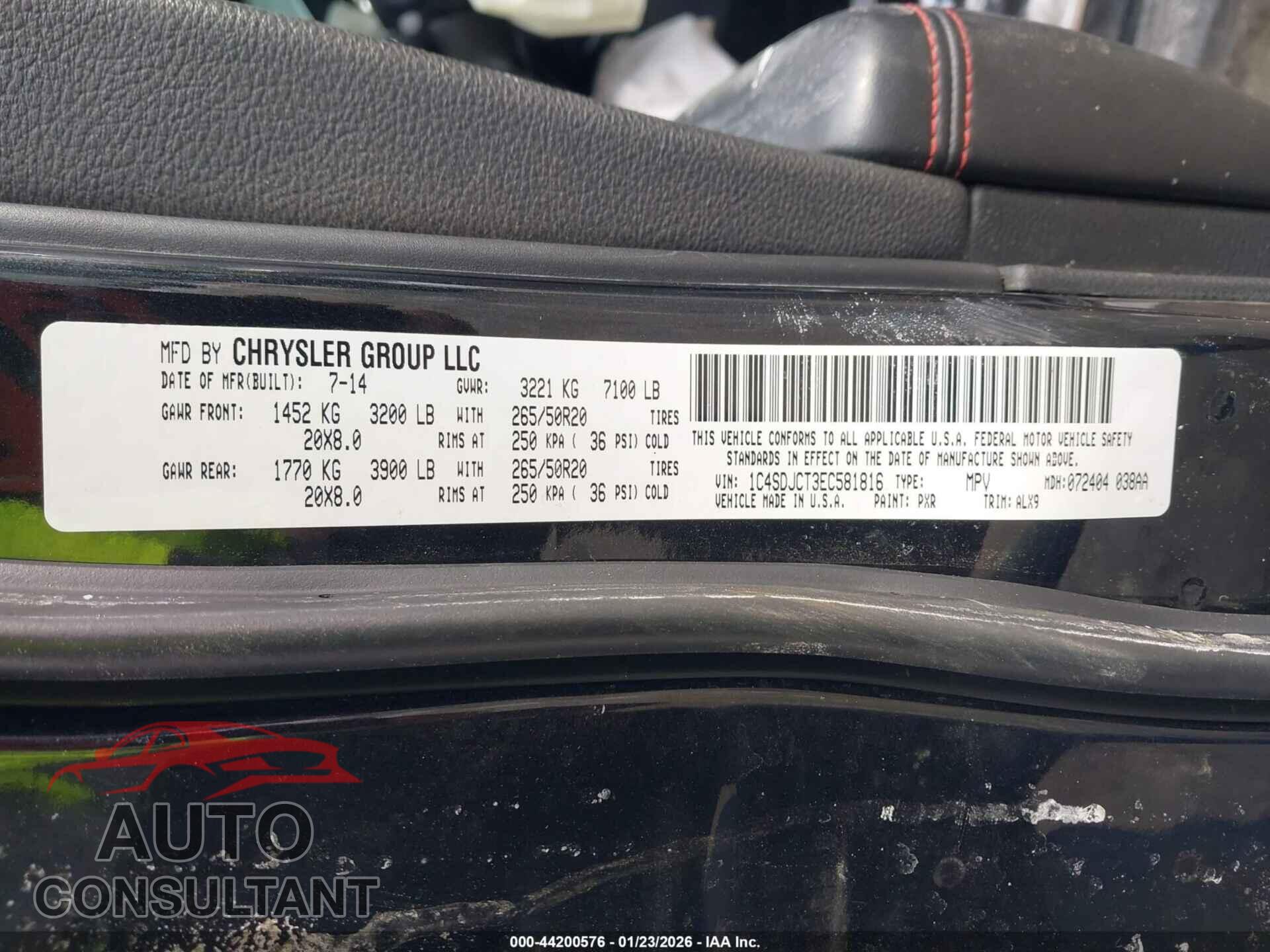 DODGE DURANGO 2014 - 1C4SDJCT3EC581816