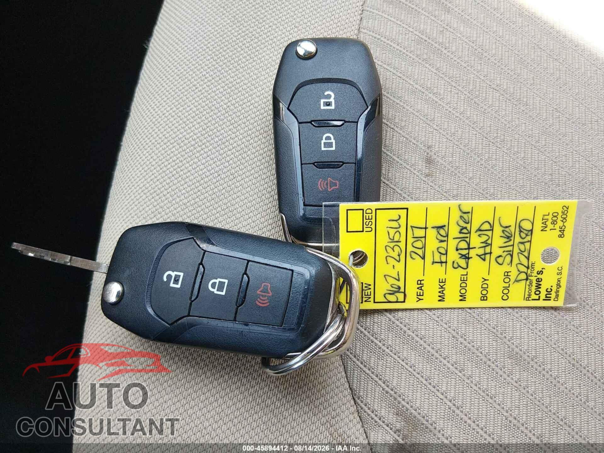 FORD EXPLORER 2017 - 1FM5K8B82HGD22980