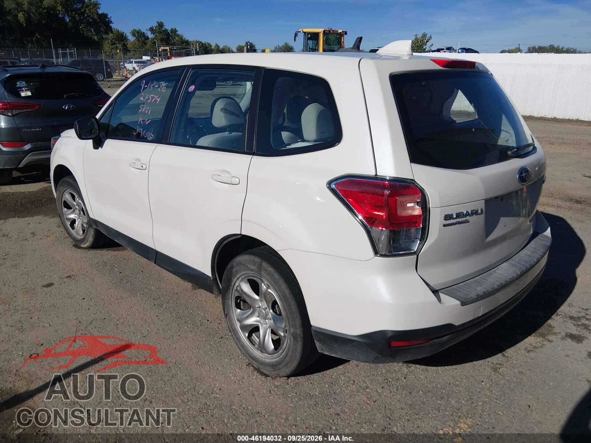 SUBARU FORESTER 2018 - JF2SJAAC6JG545781