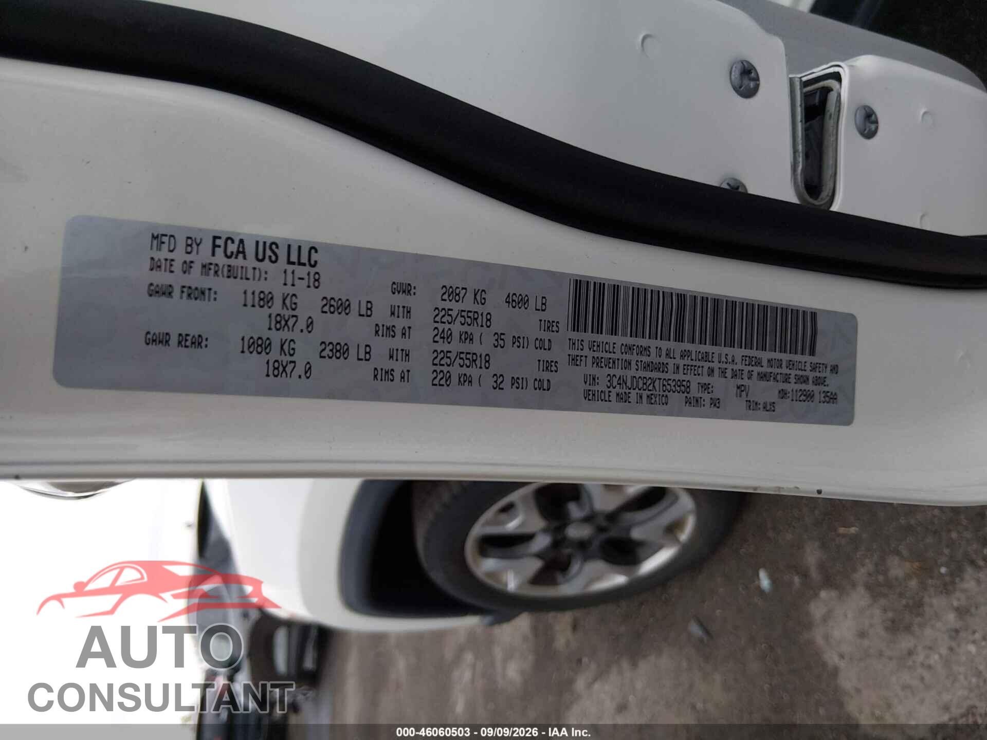JEEP COMPASS 2019 - 3C4NJDCB2KT653958