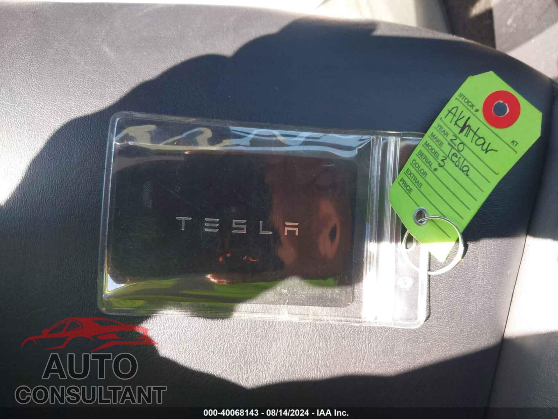 TESLA MODEL 3 2020 - 5YJ3E1EA4LF598038