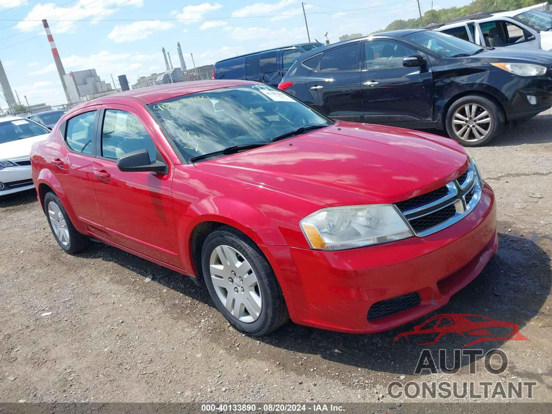 DODGE AVENGER 2012 - 1C3CDZAG6CN327709