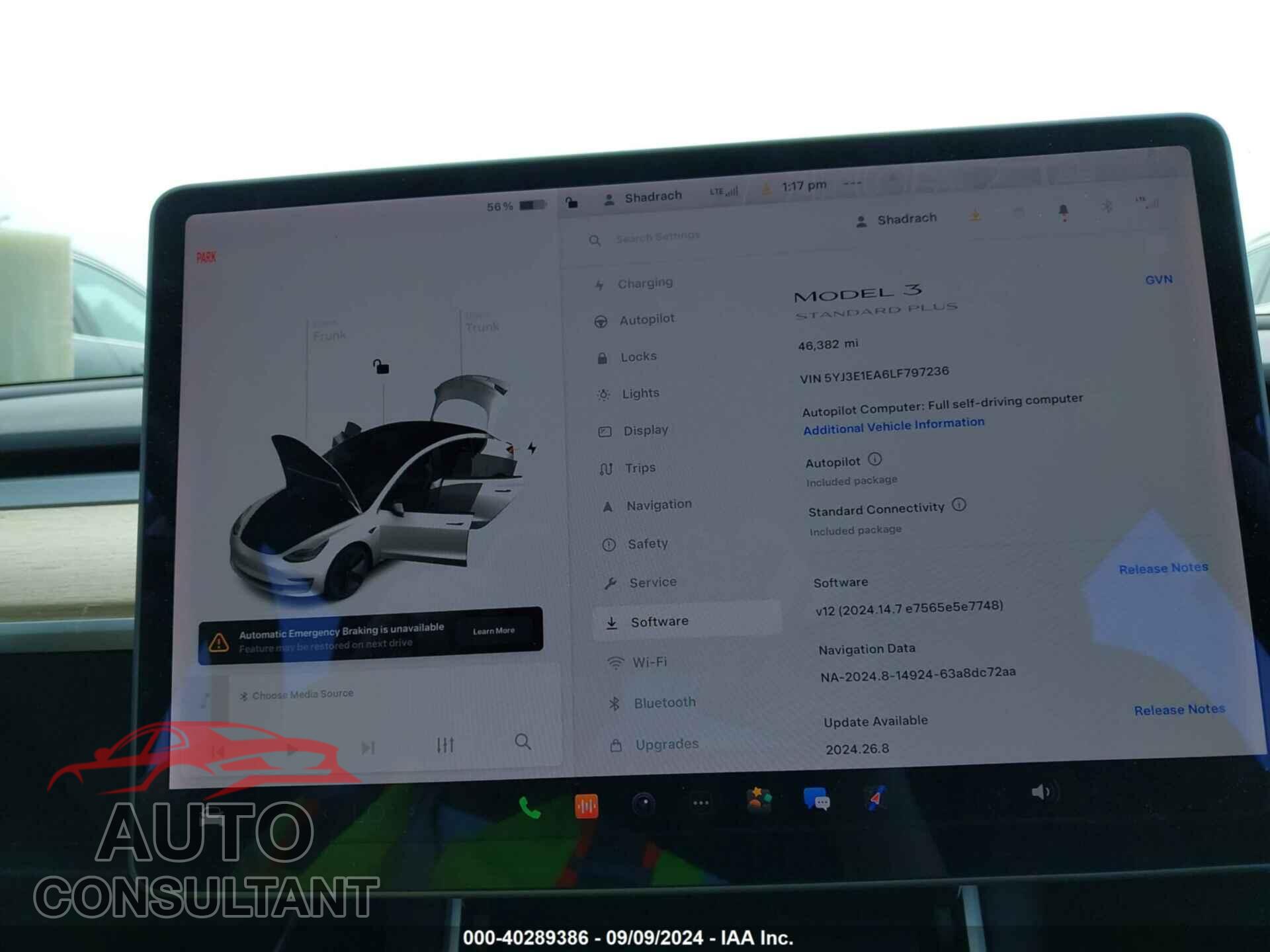 TESLA MODEL 3 2020 - 5YJ3E1EA6LF797236