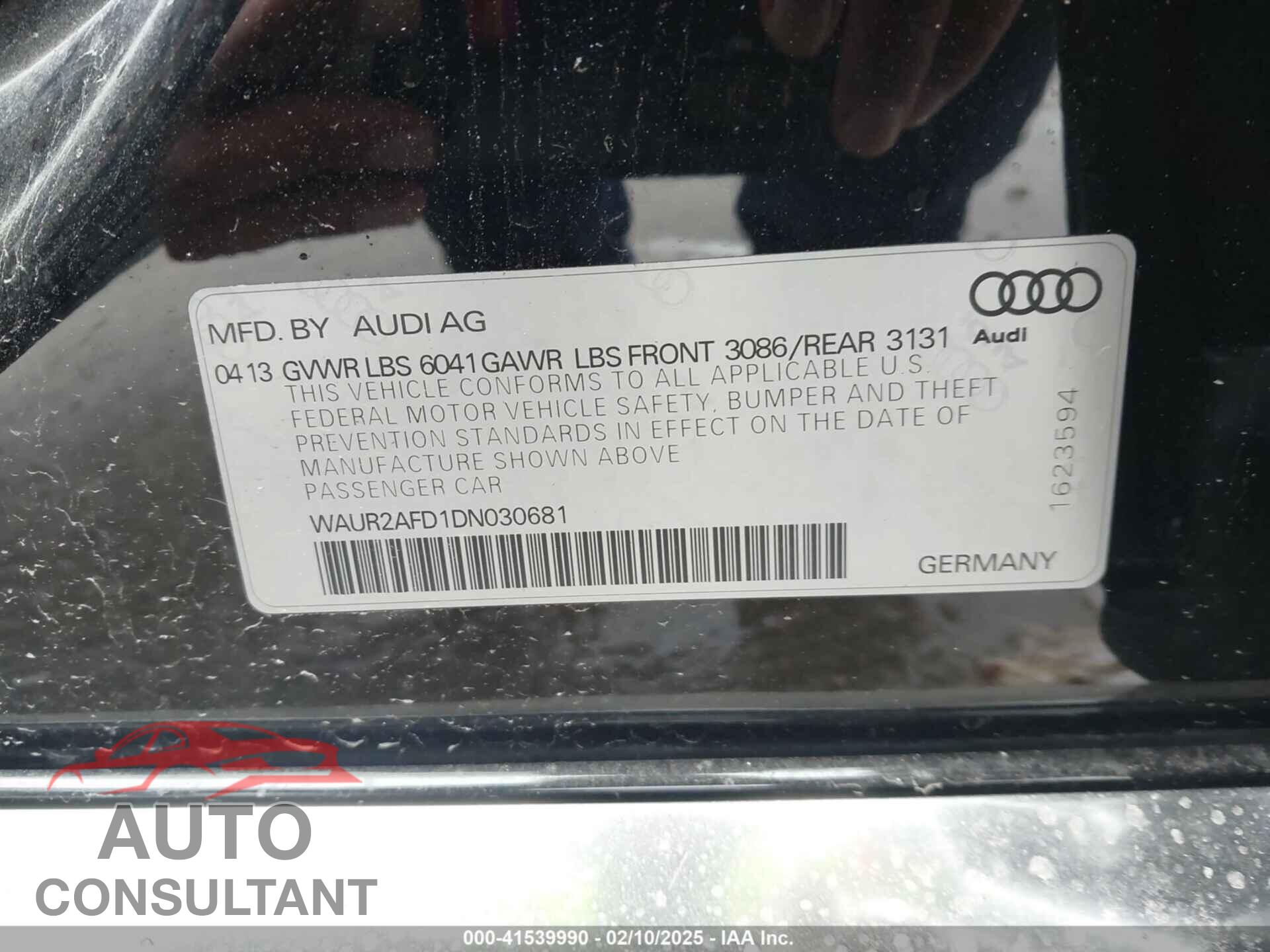 AUDI A8 L 2013 - WAUR2AFD1DN030681