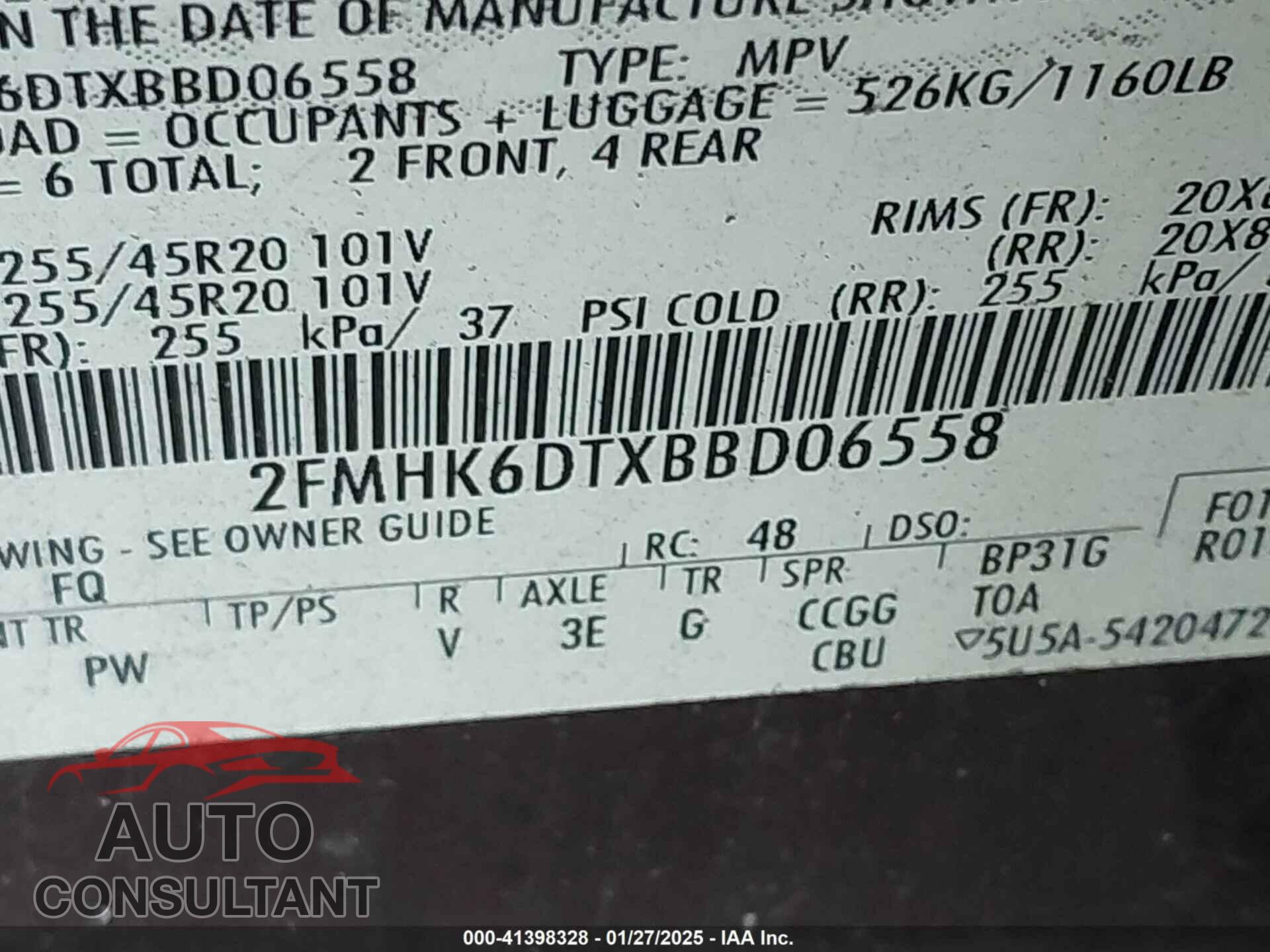 FORD FLEX 2011 - 2FMHK6DTXBBD06558