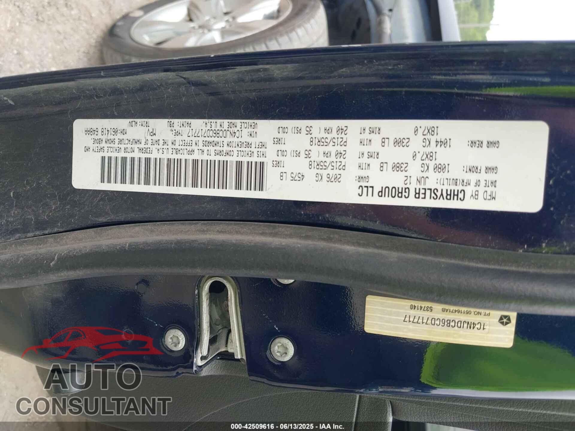 JEEP COMPASS 2012 - 1C4NJDCB6CD717717