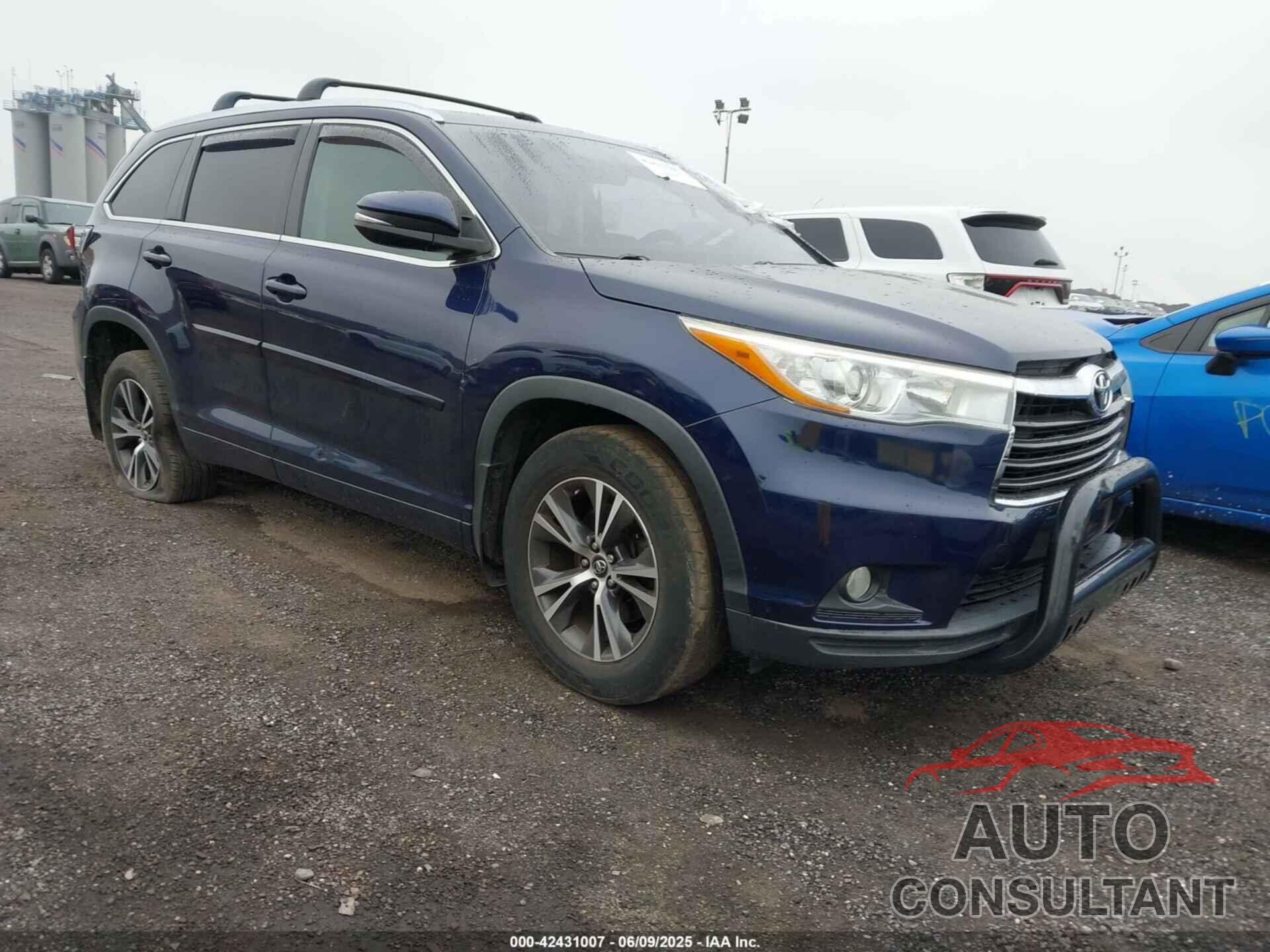 TOYOTA HIGHLANDER 2016 - 5TDJKRFH7GS276649
