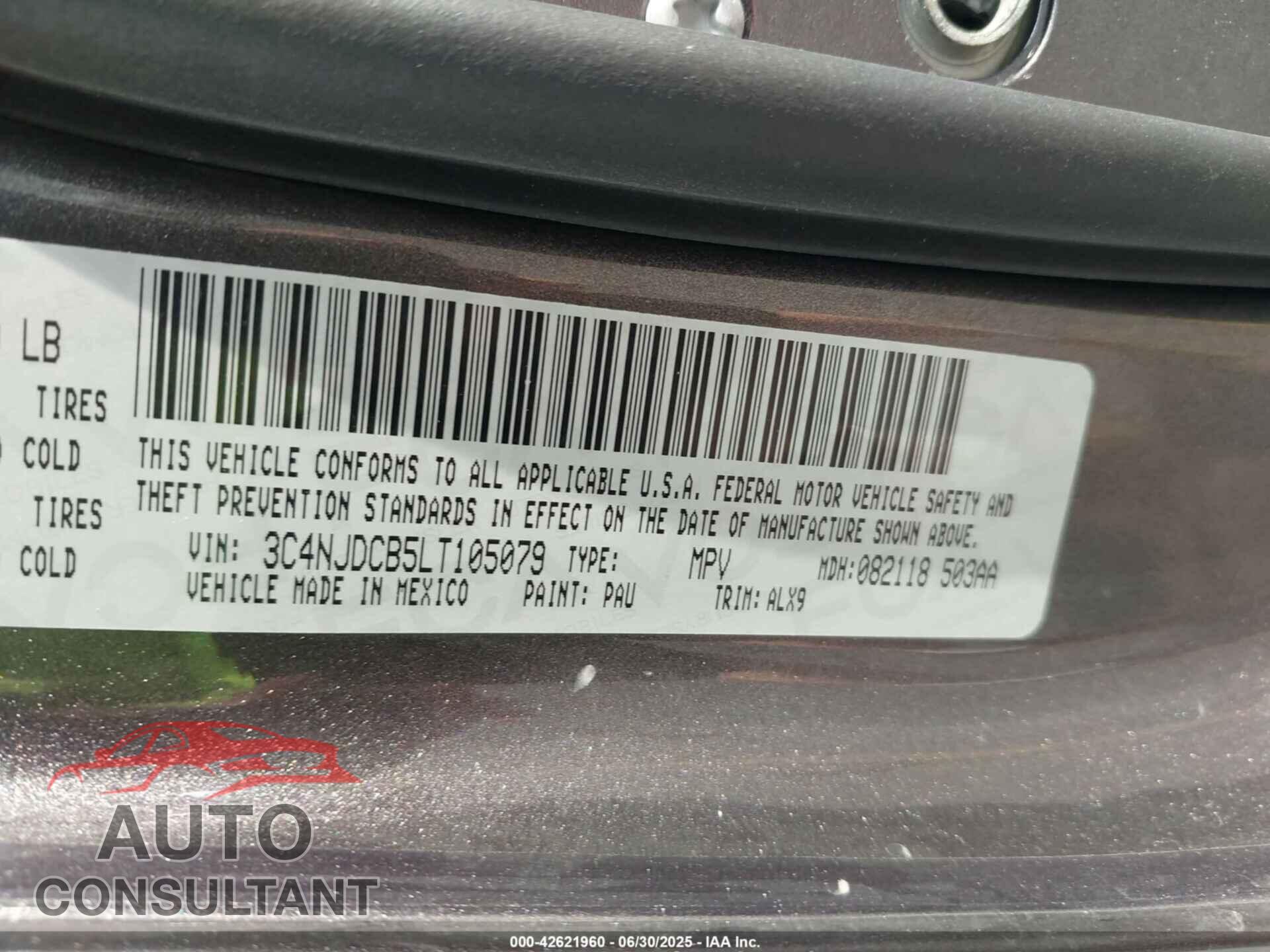 JEEP COMPASS 2020 - 3C4NJDCB5LT105079