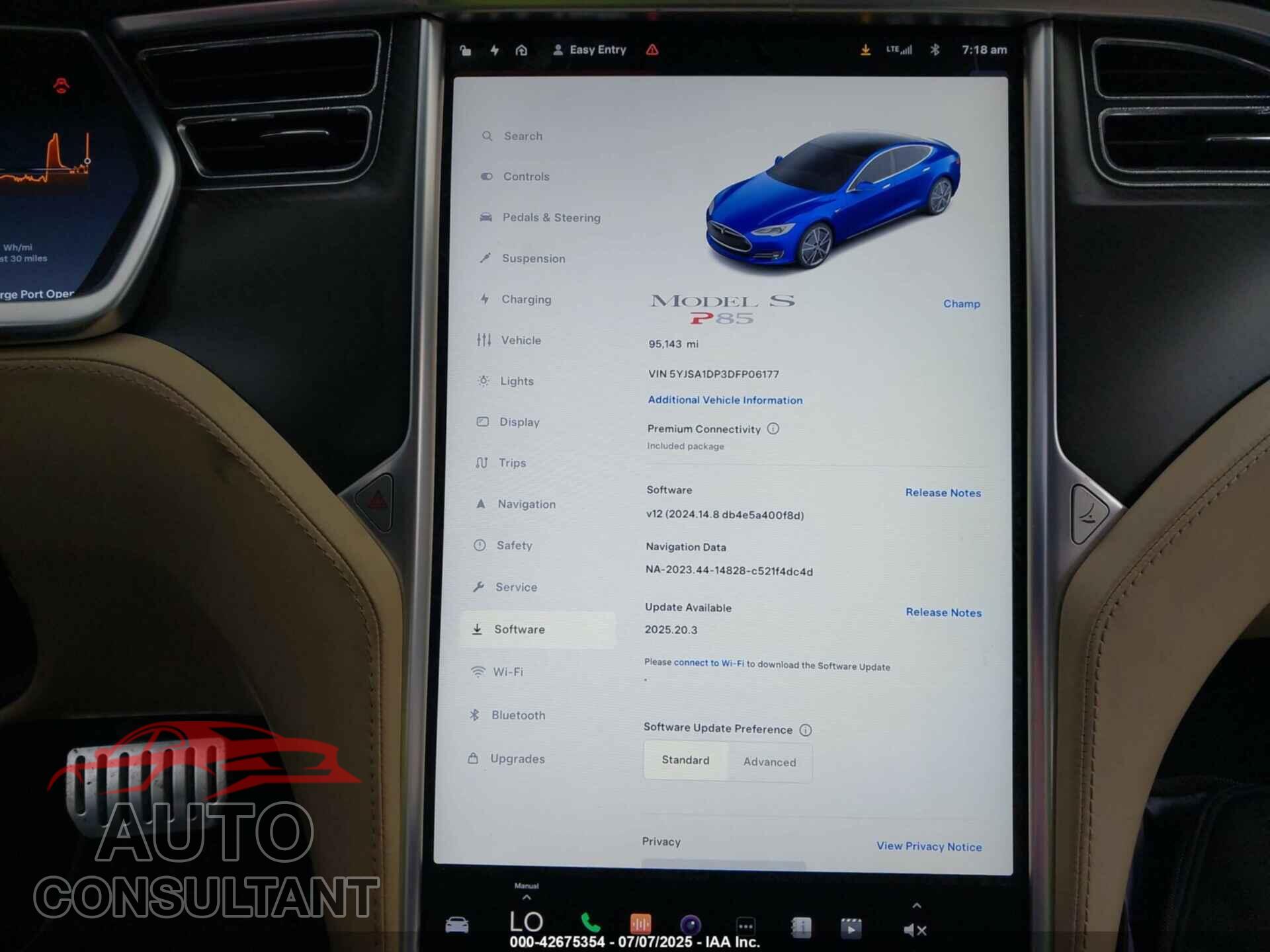 TESLA MODEL S 2013 - 5YJSA1DP3DFP06177