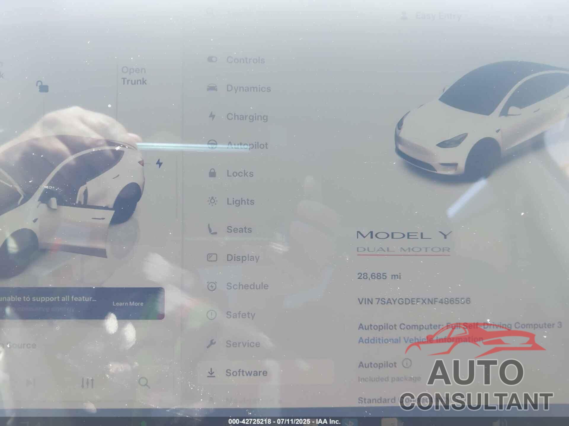 TESLA MODEL Y 2022 - 7SAYGDEFXNF486556