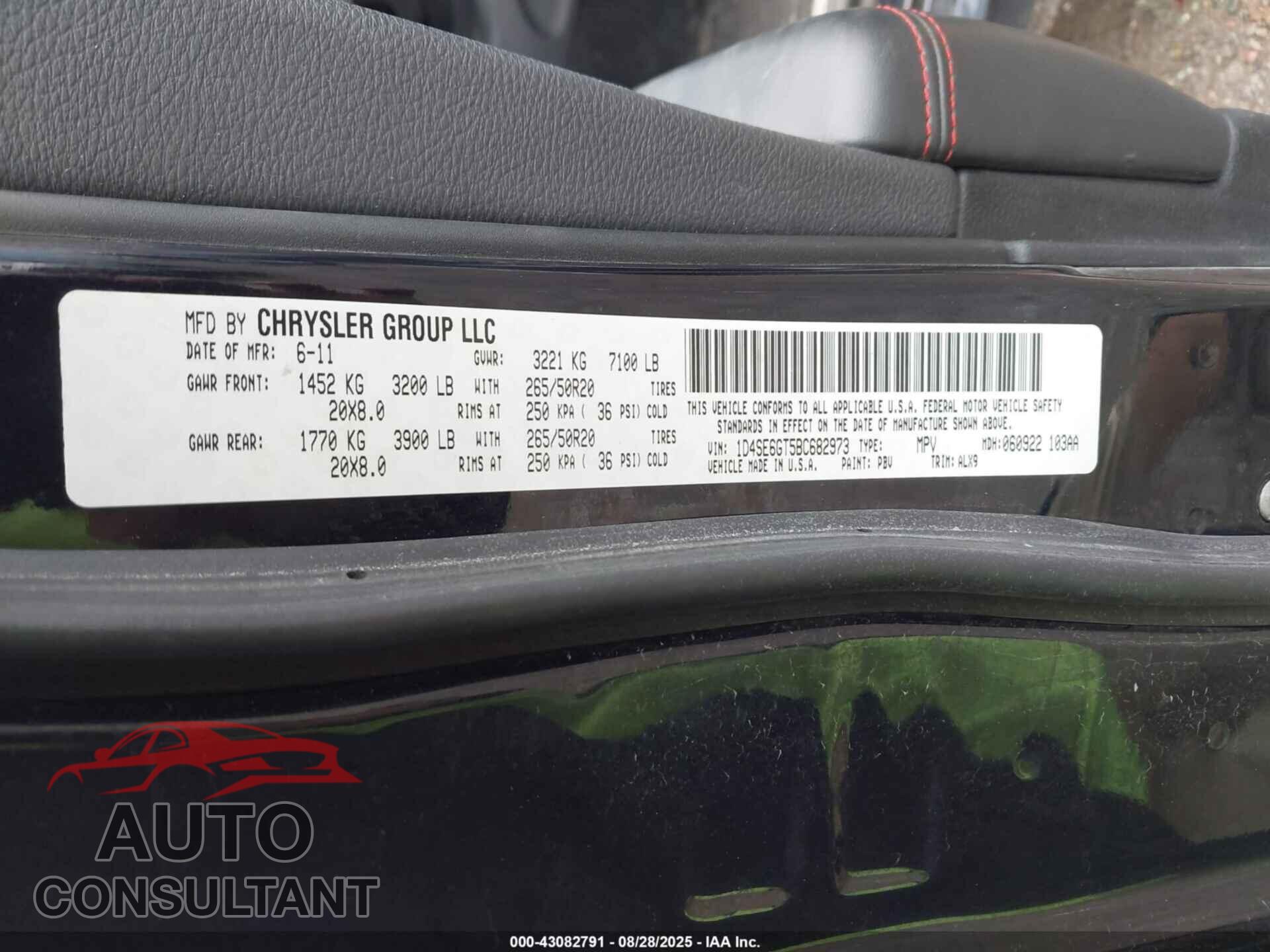DODGE DURANGO 2011 - 1D4SE6GT5BC682973