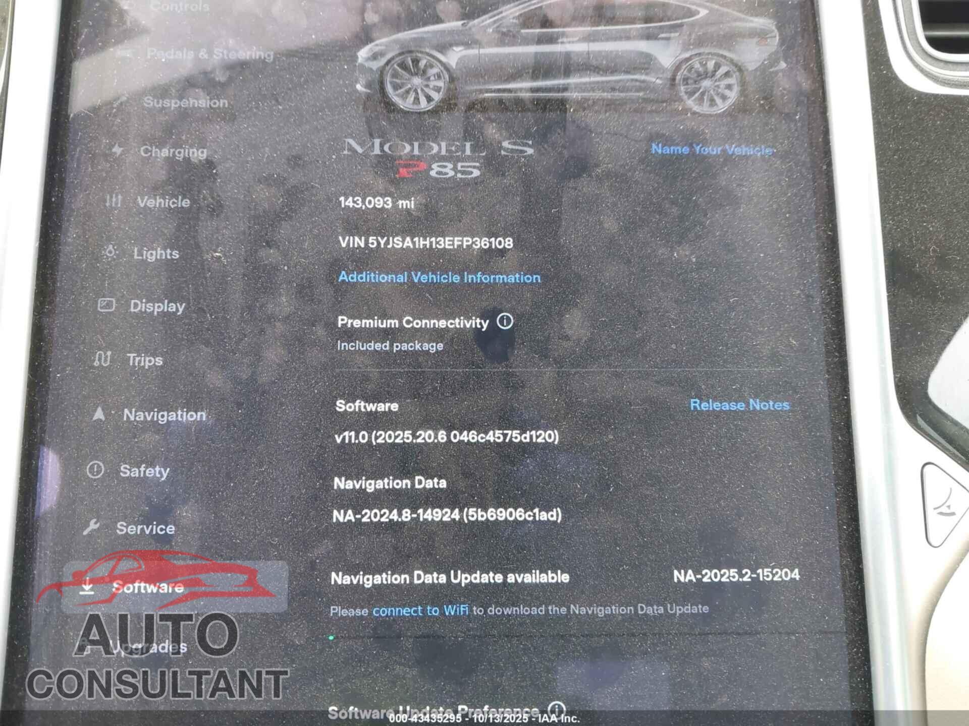 TESLA MODEL S 2014 - 5YJSA1H13EFP36108