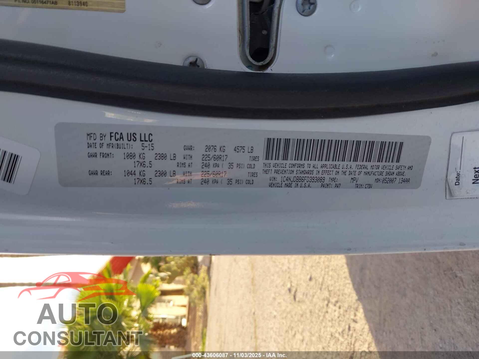 JEEP COMPASS 2015 - 1C4NJDBB6FD393089
