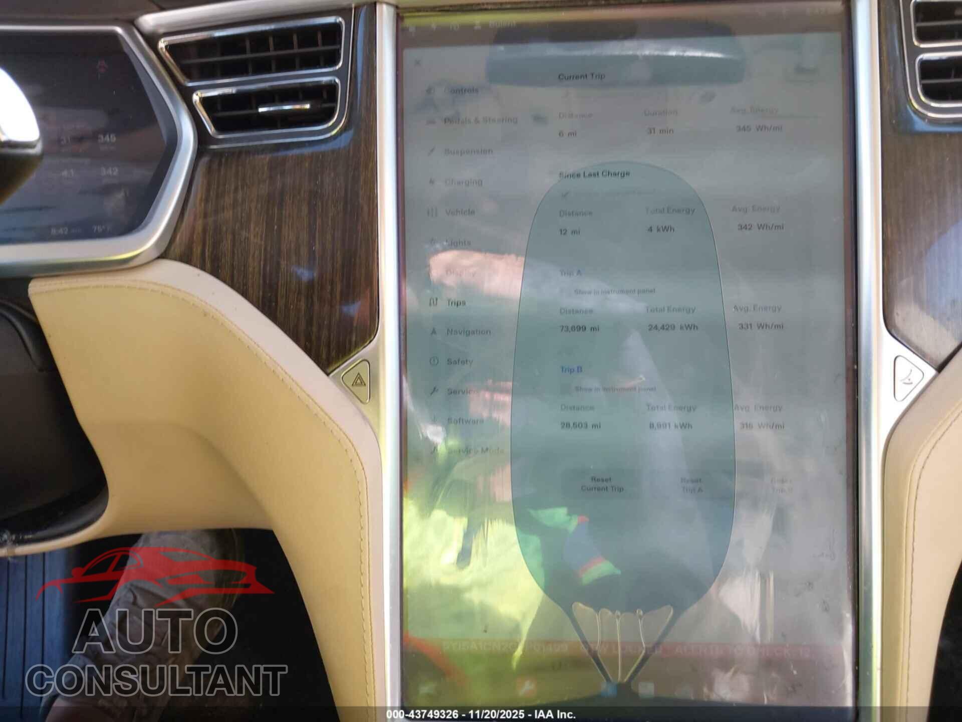 TESLA MODEL S 2012 - 5YJSA1CN2CFP01499