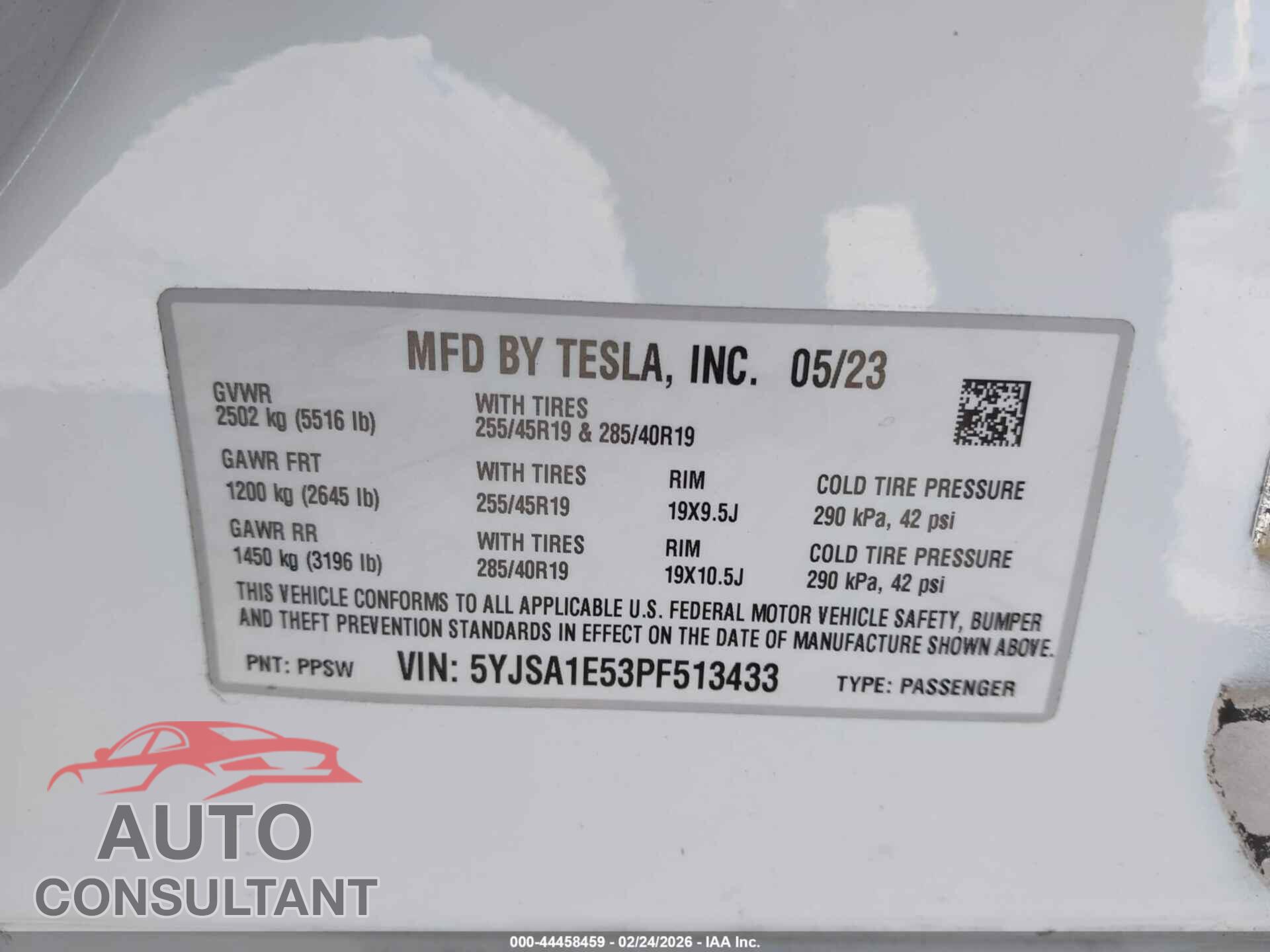 TESLA MODEL S 2023 - 5YJSA1E53PF513433