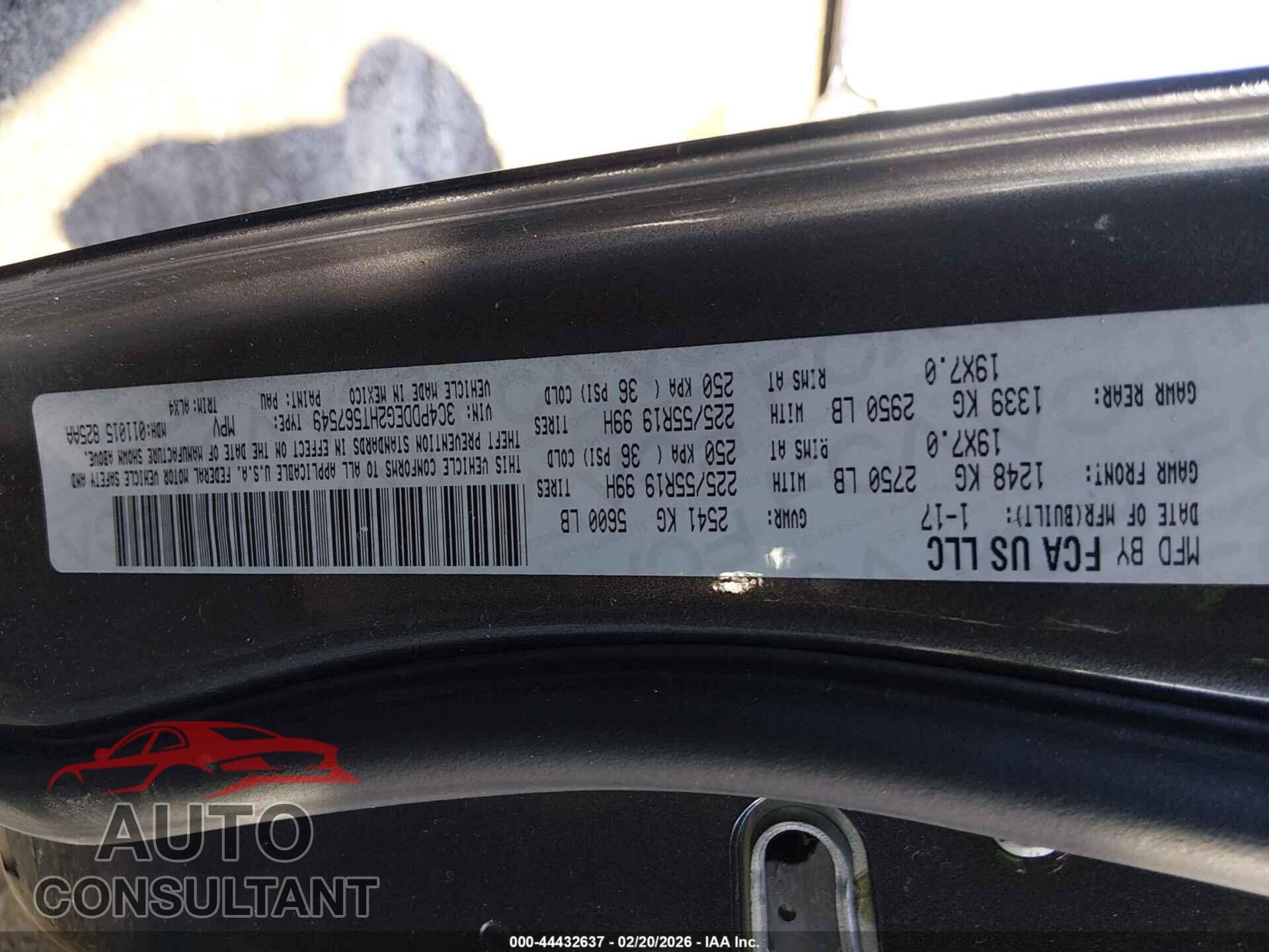 DODGE JOURNEY 2017 - 3C4PDDEG2HT567549