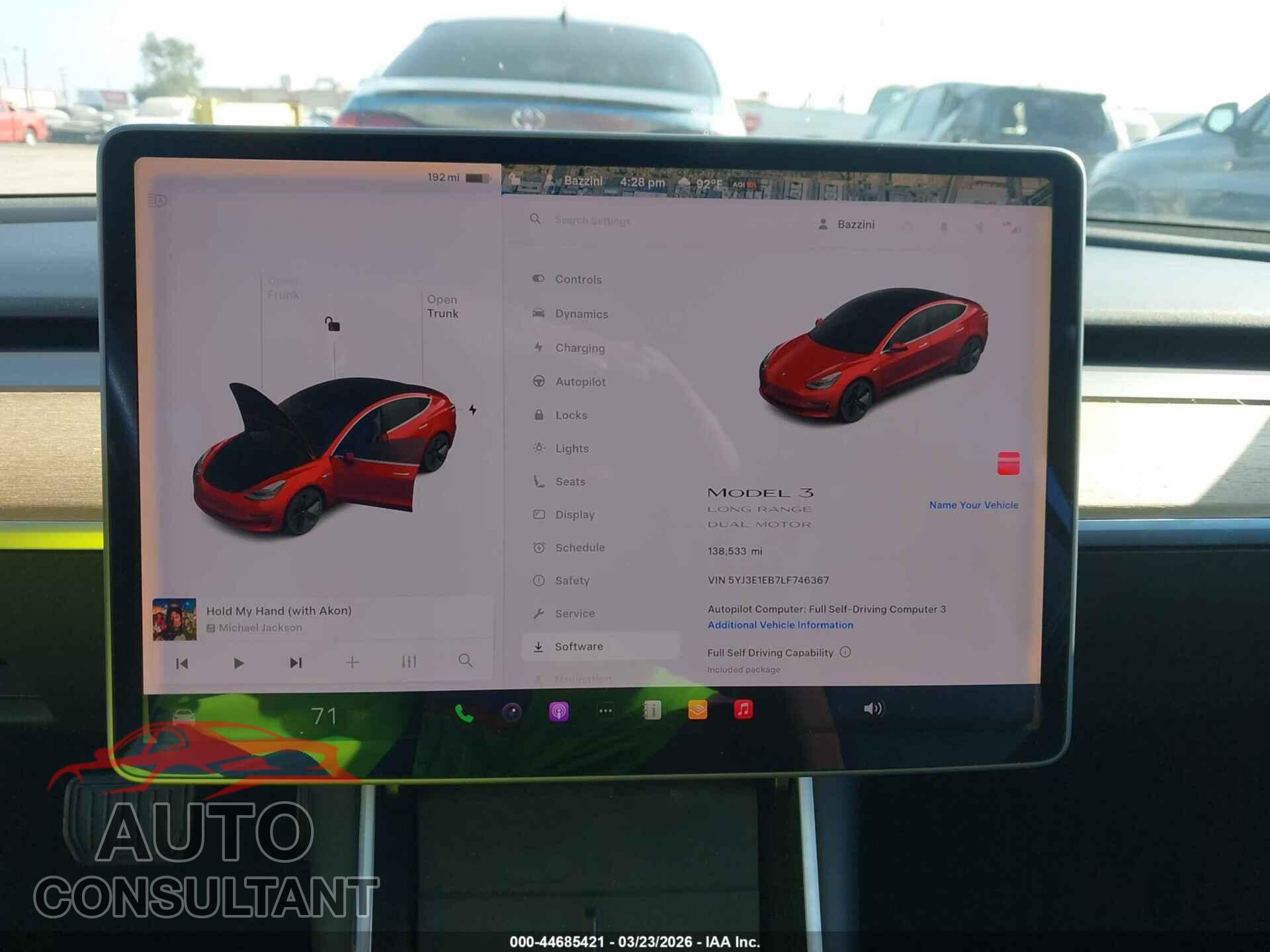 TESLA MODEL 3 2020 - 5YJ3E1EB7LF746367