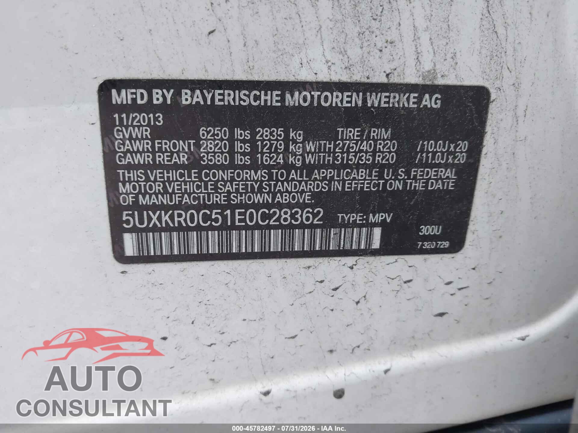 BMW X5 2014 - 5UXKR0C51E0C28362