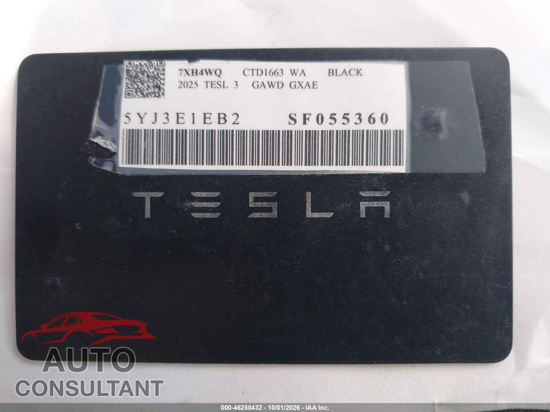 TESLA MODEL 3 2025 - 5YJ3E1EB2SF055360