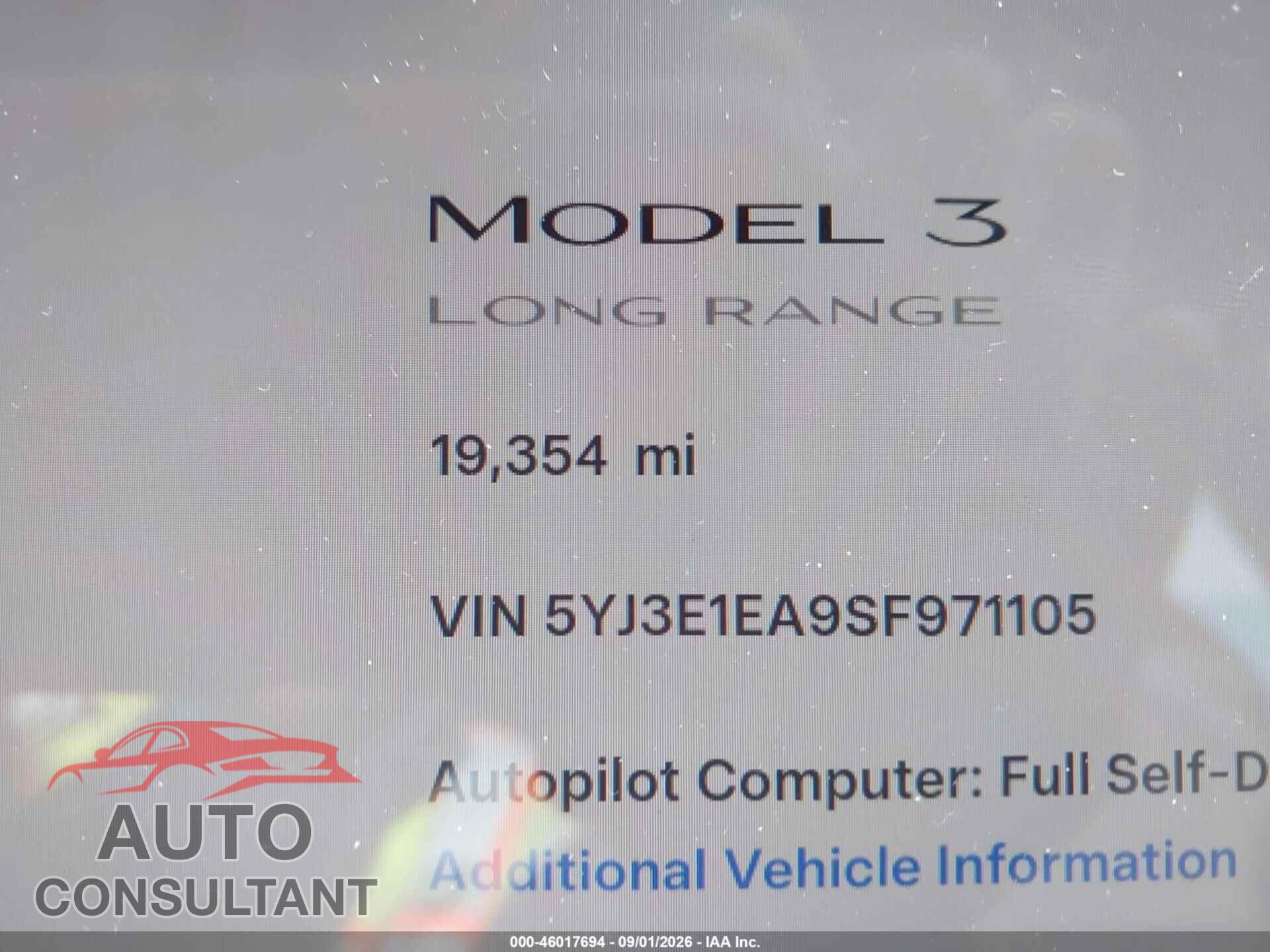 TESLA MODEL 3 2025 - 5YJ3E1EA9SF971105