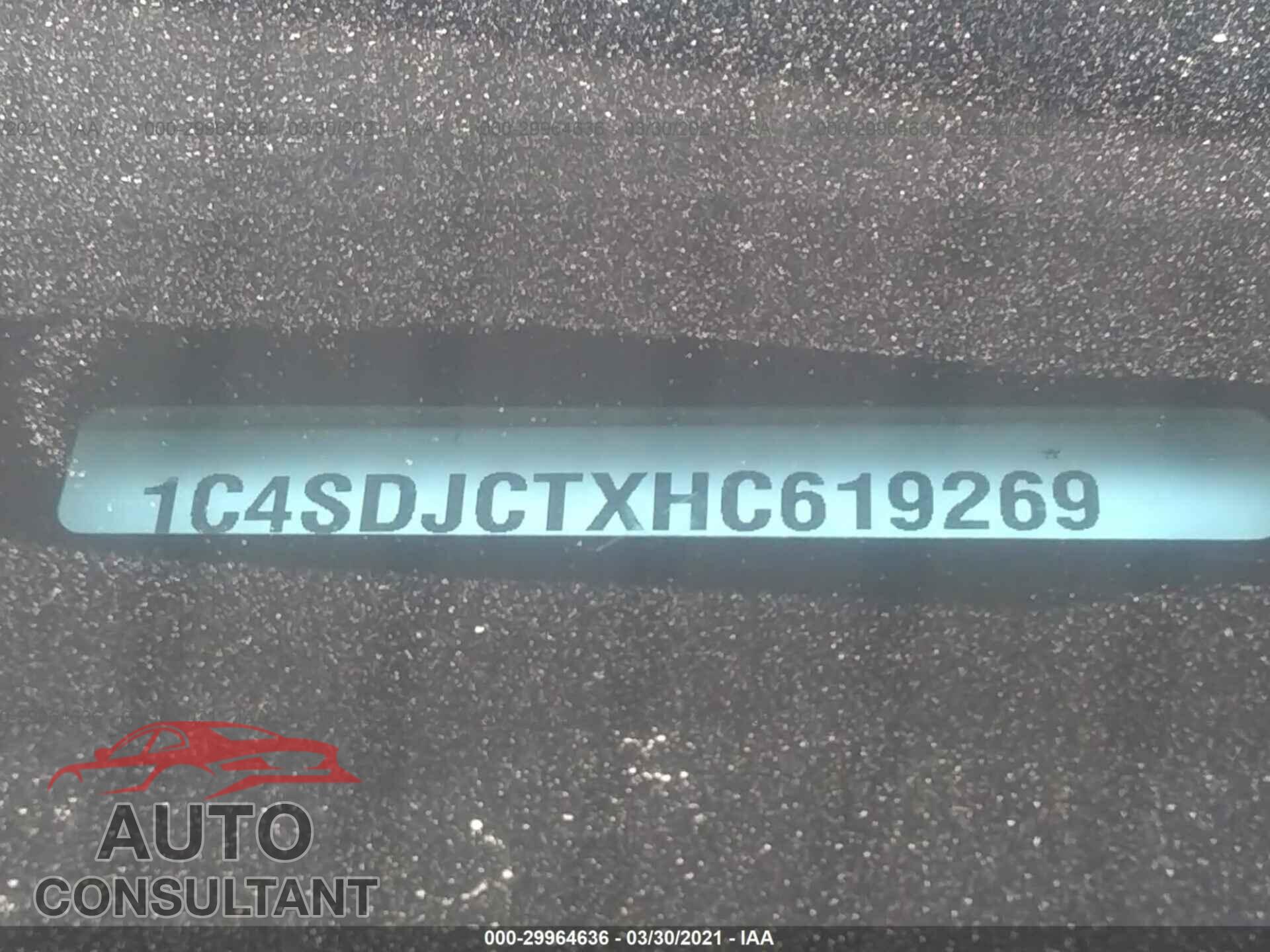 DODGE DURANGO 2017 - 1C4SDJCTXHC619269