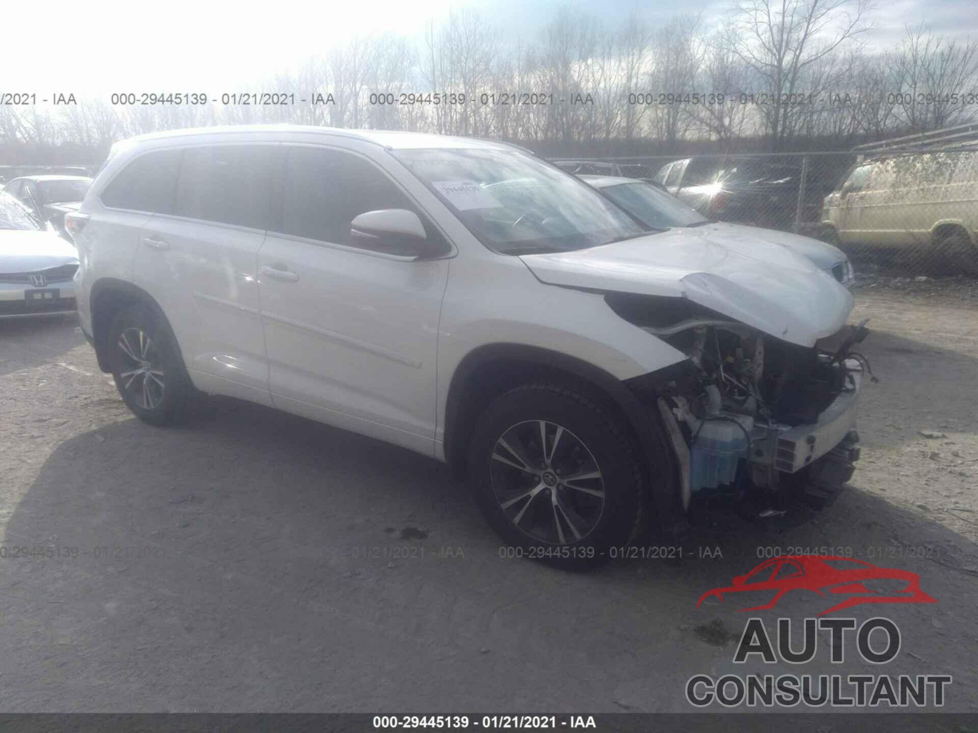 TOYOTA HIGHLANDER 2016 - 5TDJKRFH6GS302948