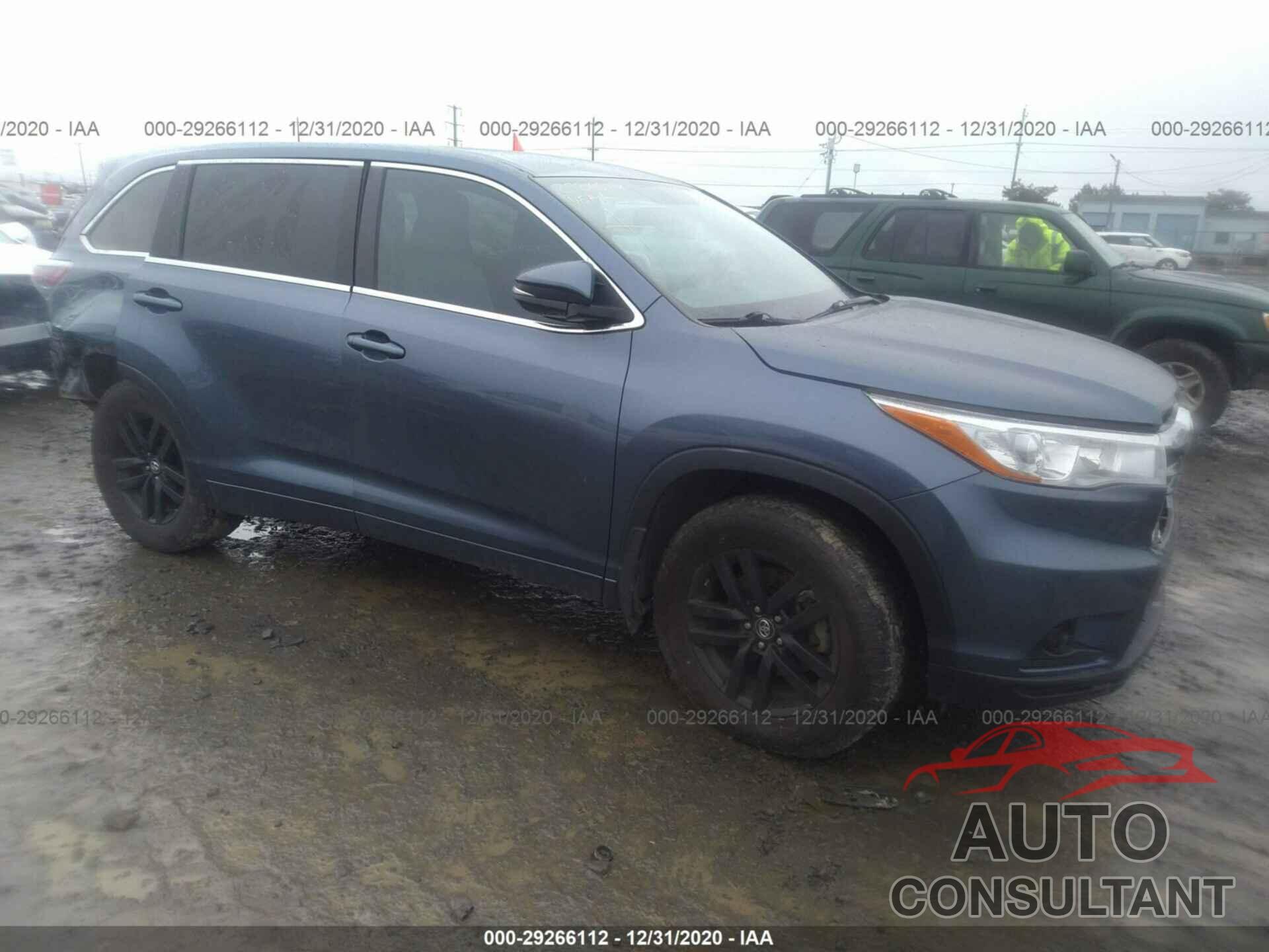 TOYOTA HIGHLANDER 2016 - 5TDBKRFH0GS344634