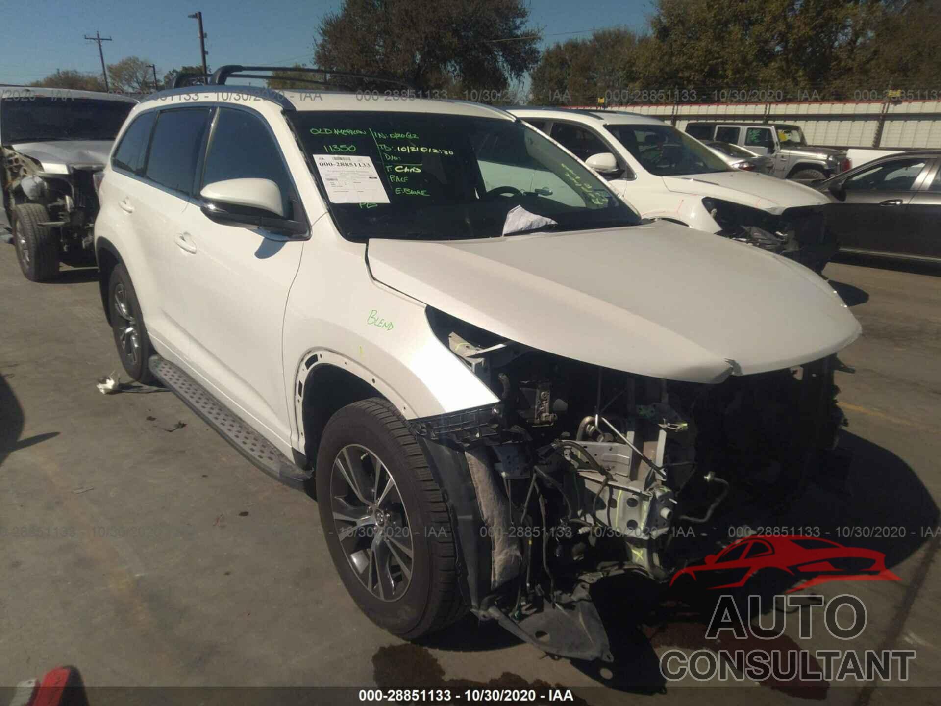TOYOTA HIGHLANDER 2016 - 5TDKKRFH2GS165933