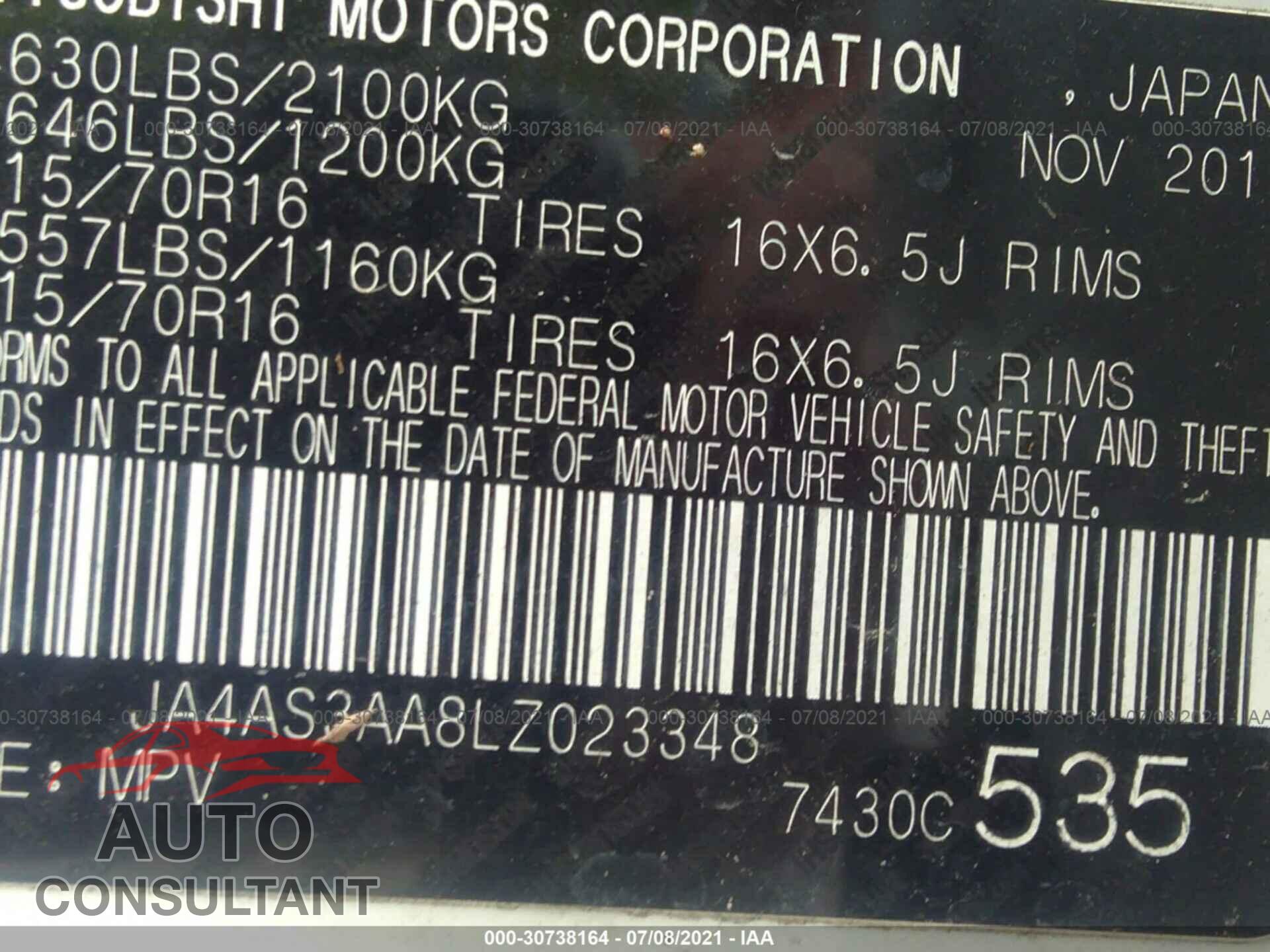 MITSUBISHI ECLIPSE CROSS 2020 - JA4AS3AA8LZ023348