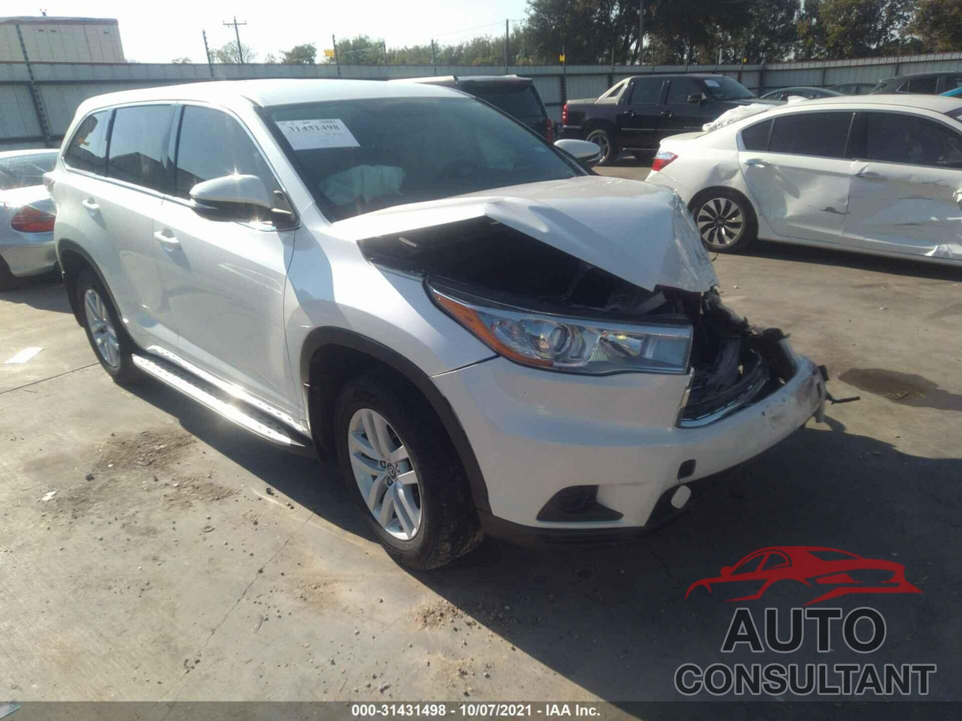 TOYOTA HIGHLANDER 2016 - 5TDZKRFH8GS172917