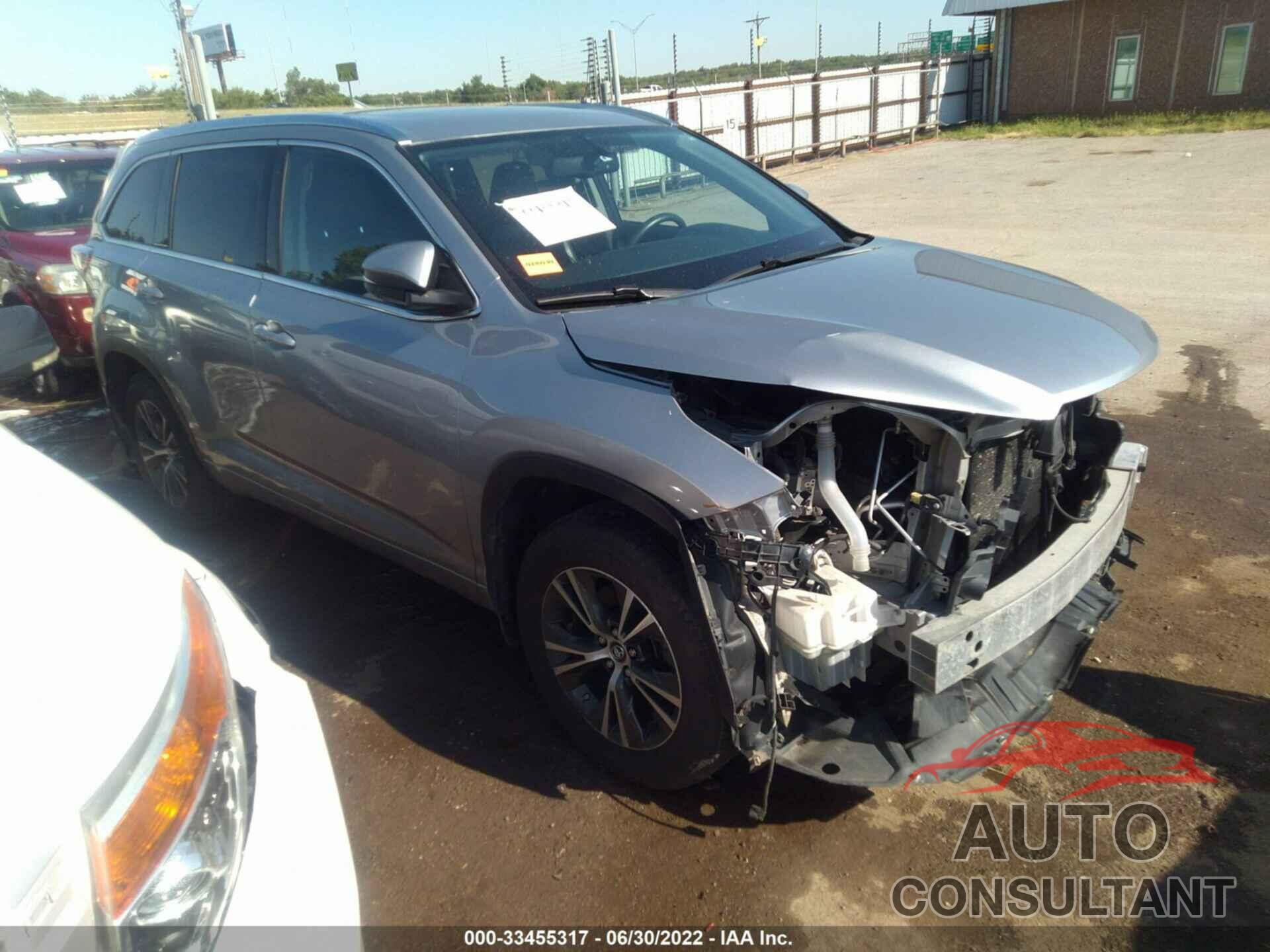 TOYOTA HIGHLANDER 2016 - 5TDJKRFH7GS340284