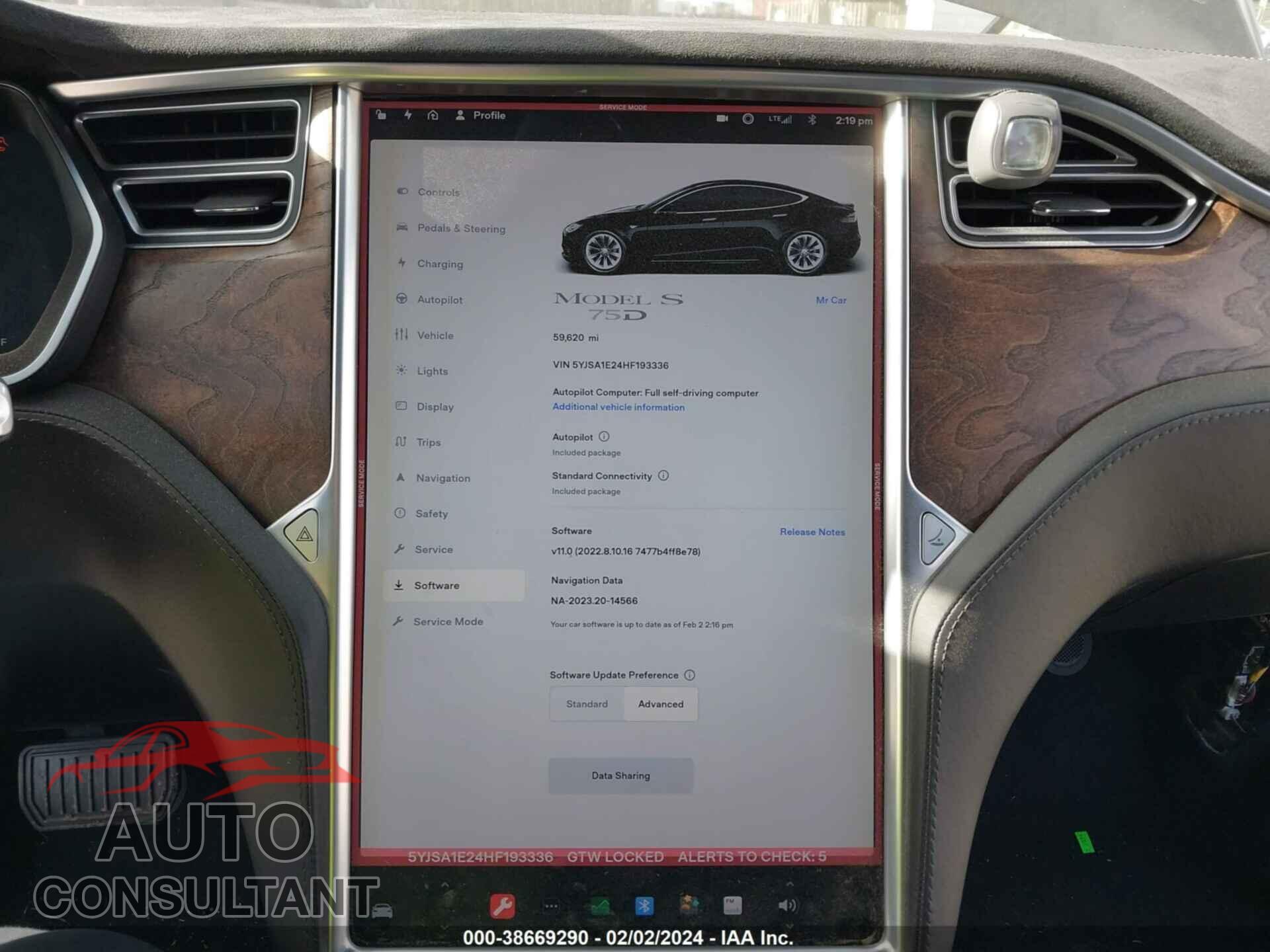 TESLA MODEL S 2017 - 5YJSA1E24HF193336