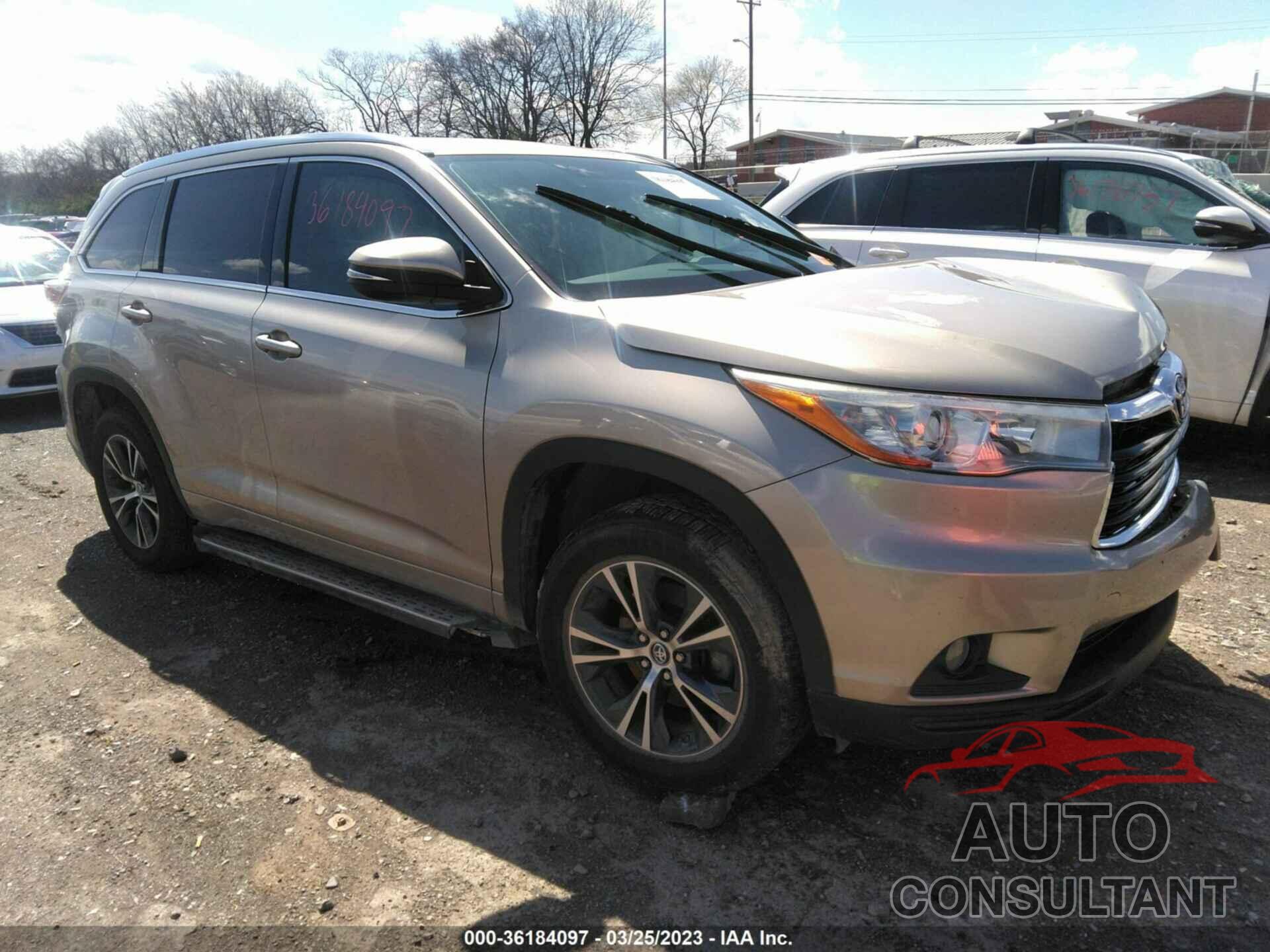 TOYOTA HIGHLANDER 2016 - 5TDKKRFH6GS504435