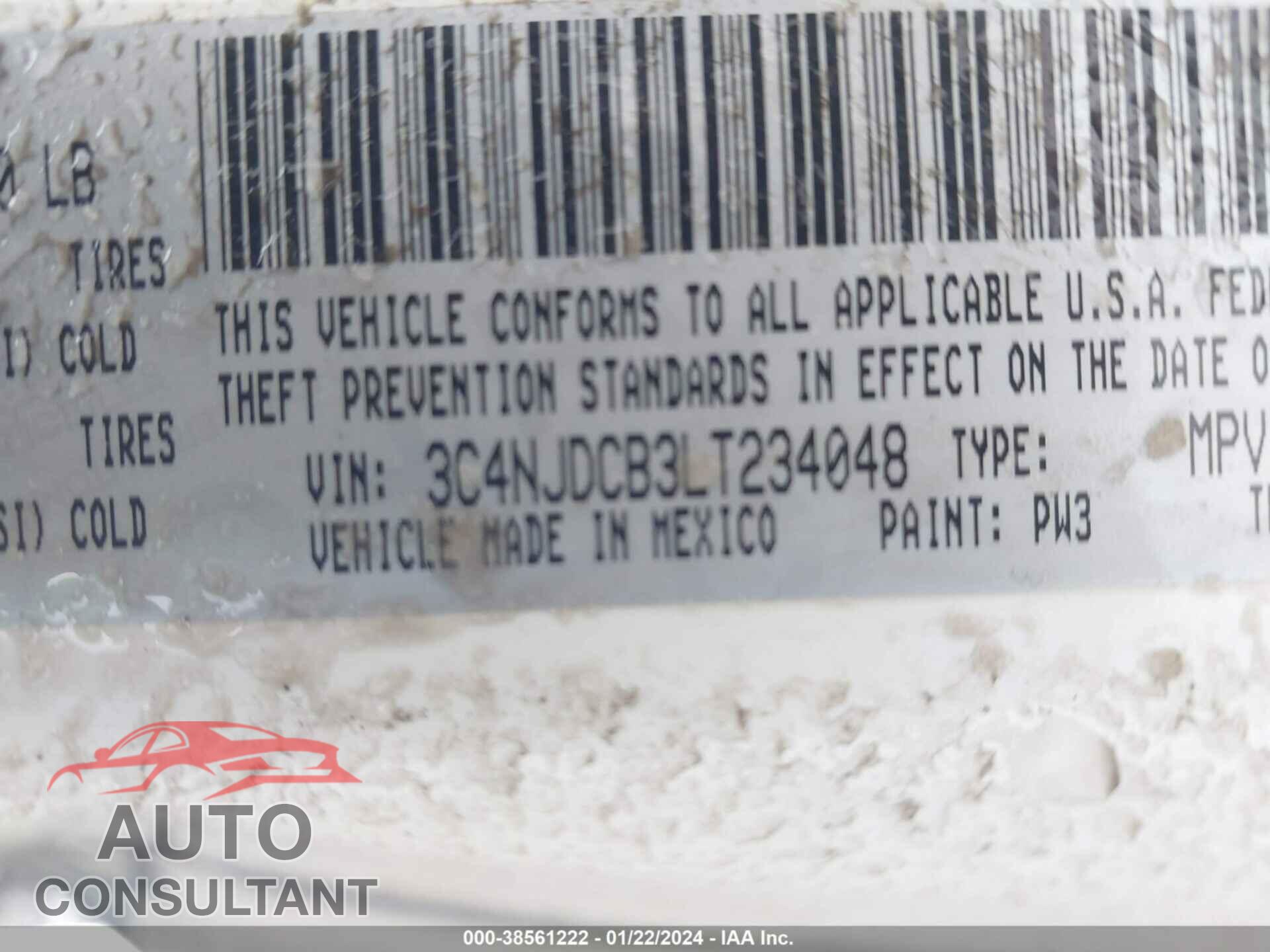 JEEP COMPASS 2020 - 3C4NJDCB3LT234048