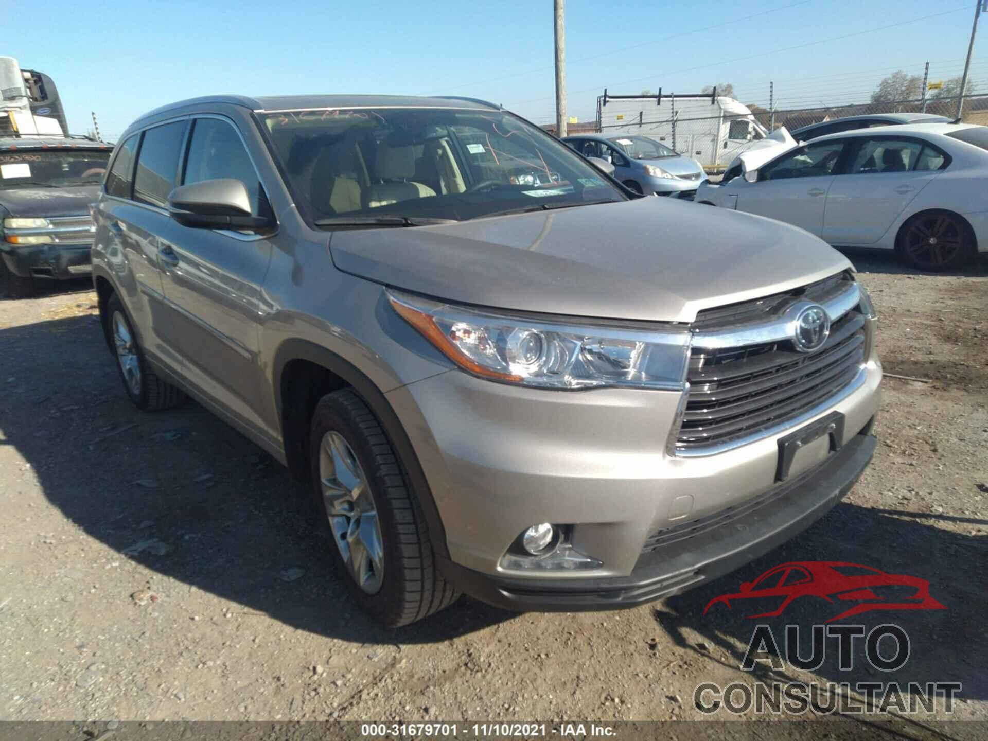 TOYOTA HIGHLANDER 2016 - 5TDDKRFH9GS274575