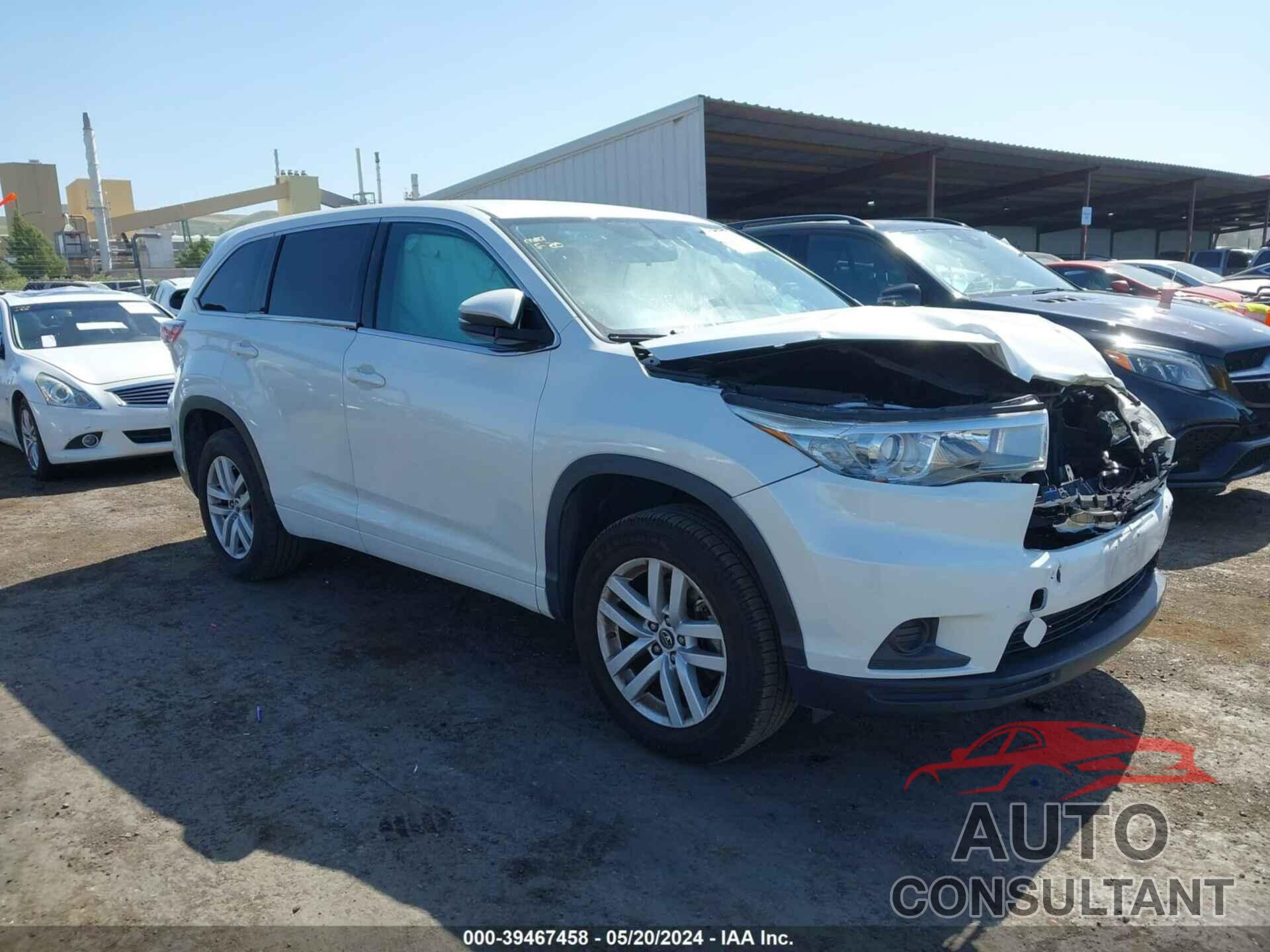 TOYOTA HIGHLANDER 2016 - 5TDZKRFH7GS183245