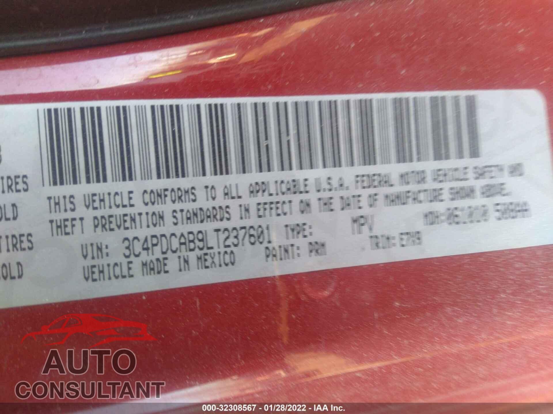 DODGE JOURNEY 2020 - 3C4PDCAB9LT237601