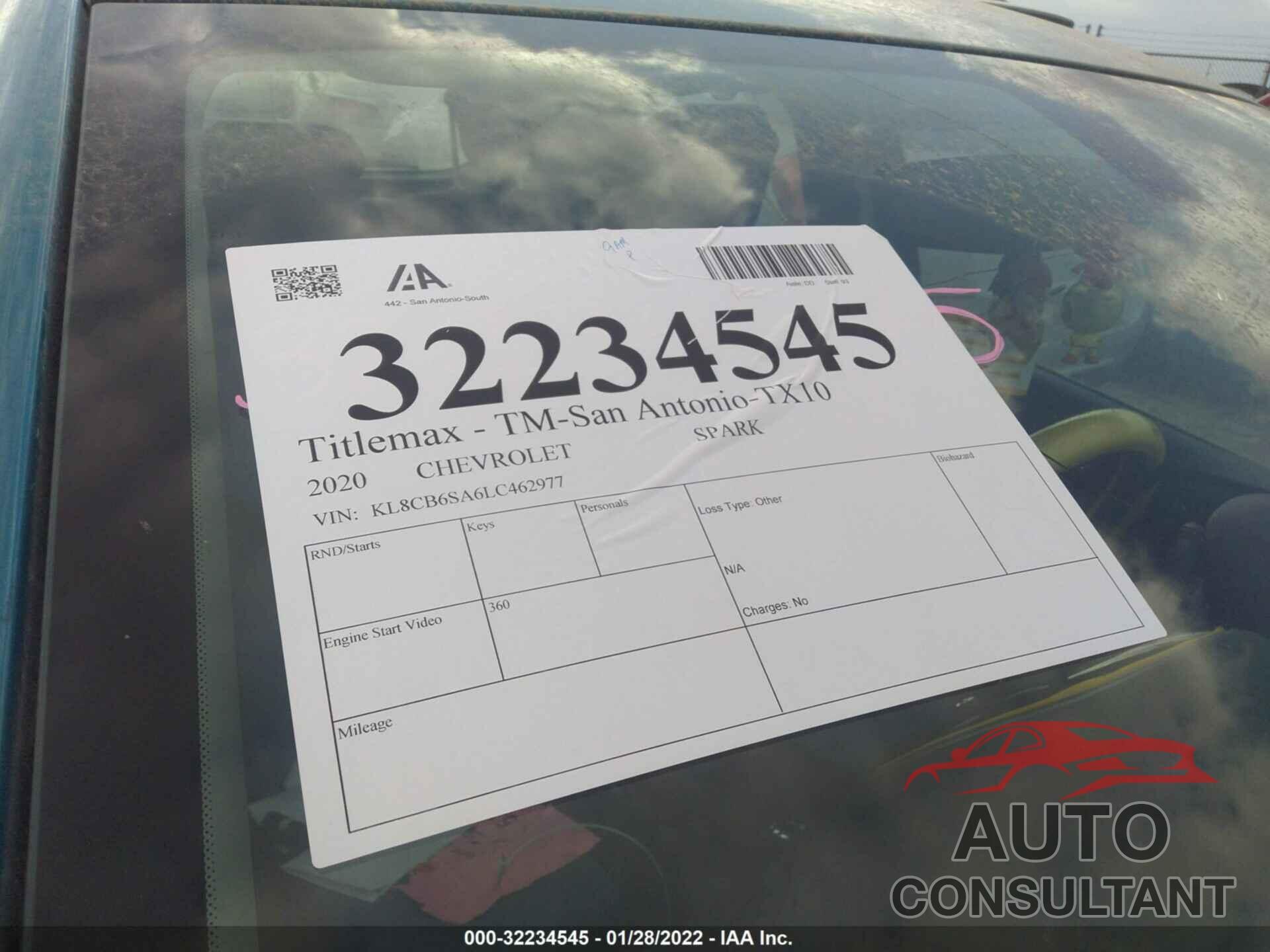 CHEVROLET SPARK 2020 - KL8CB6SA6LC462977