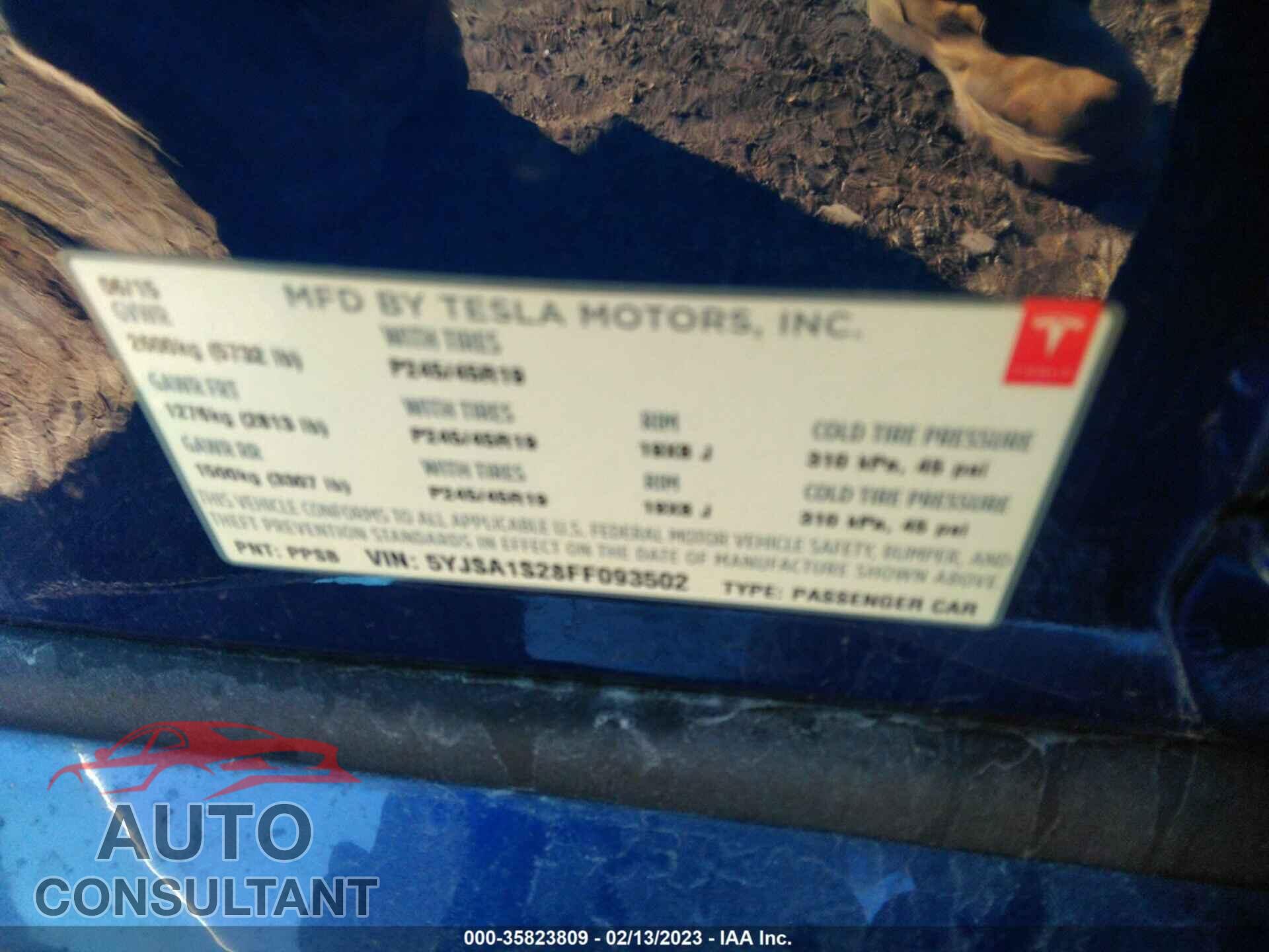 TESLA MODEL S 2015 - 5YJSA1S28FF093502