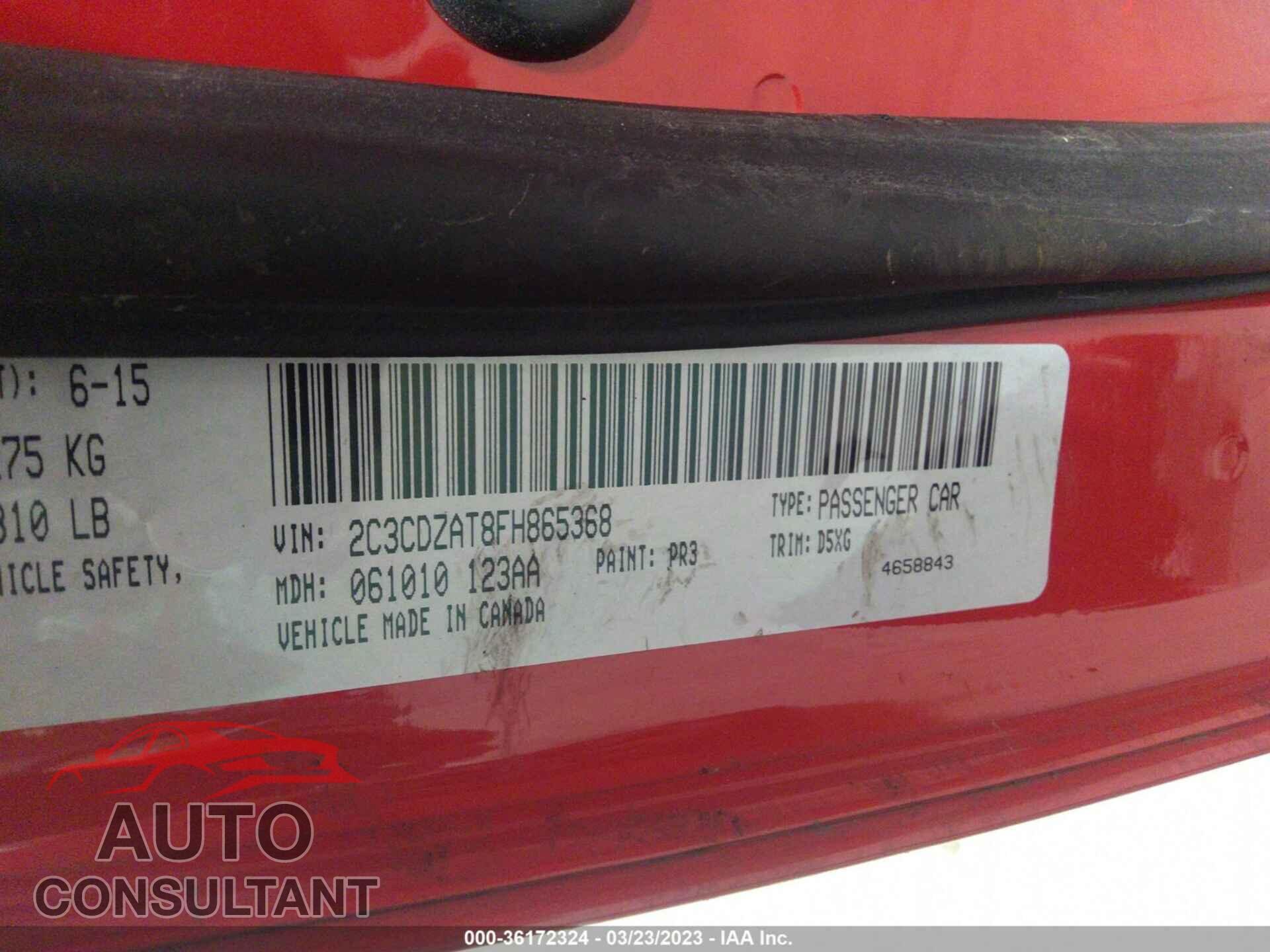 DODGE CHALLENGER 2015 - 2C3CDZAT8FH865368