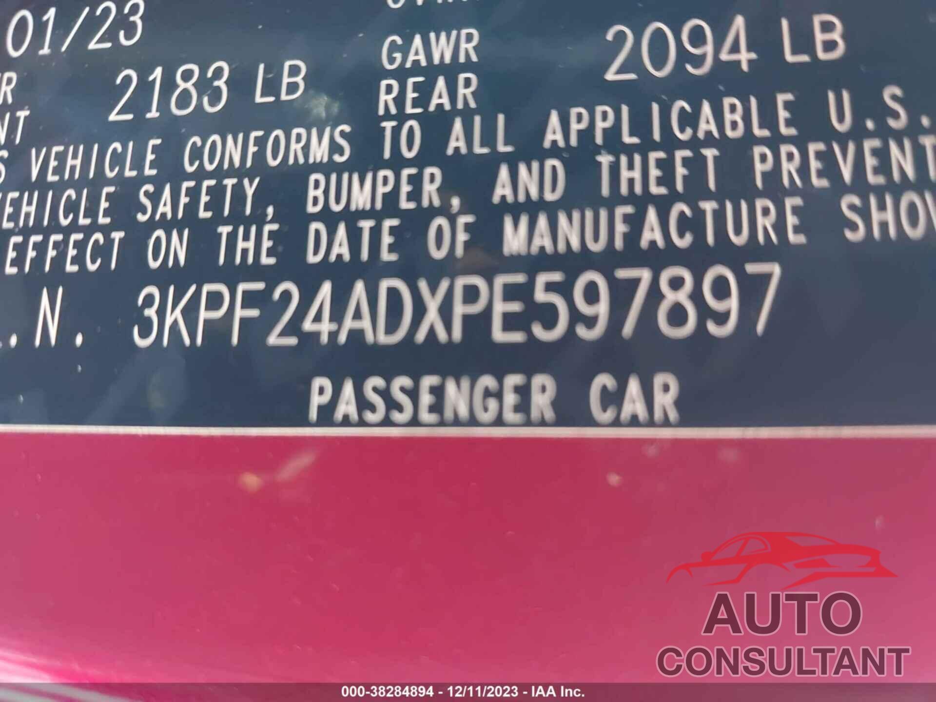 KIA FORTE 2023 - 3KPF24ADXPE597897