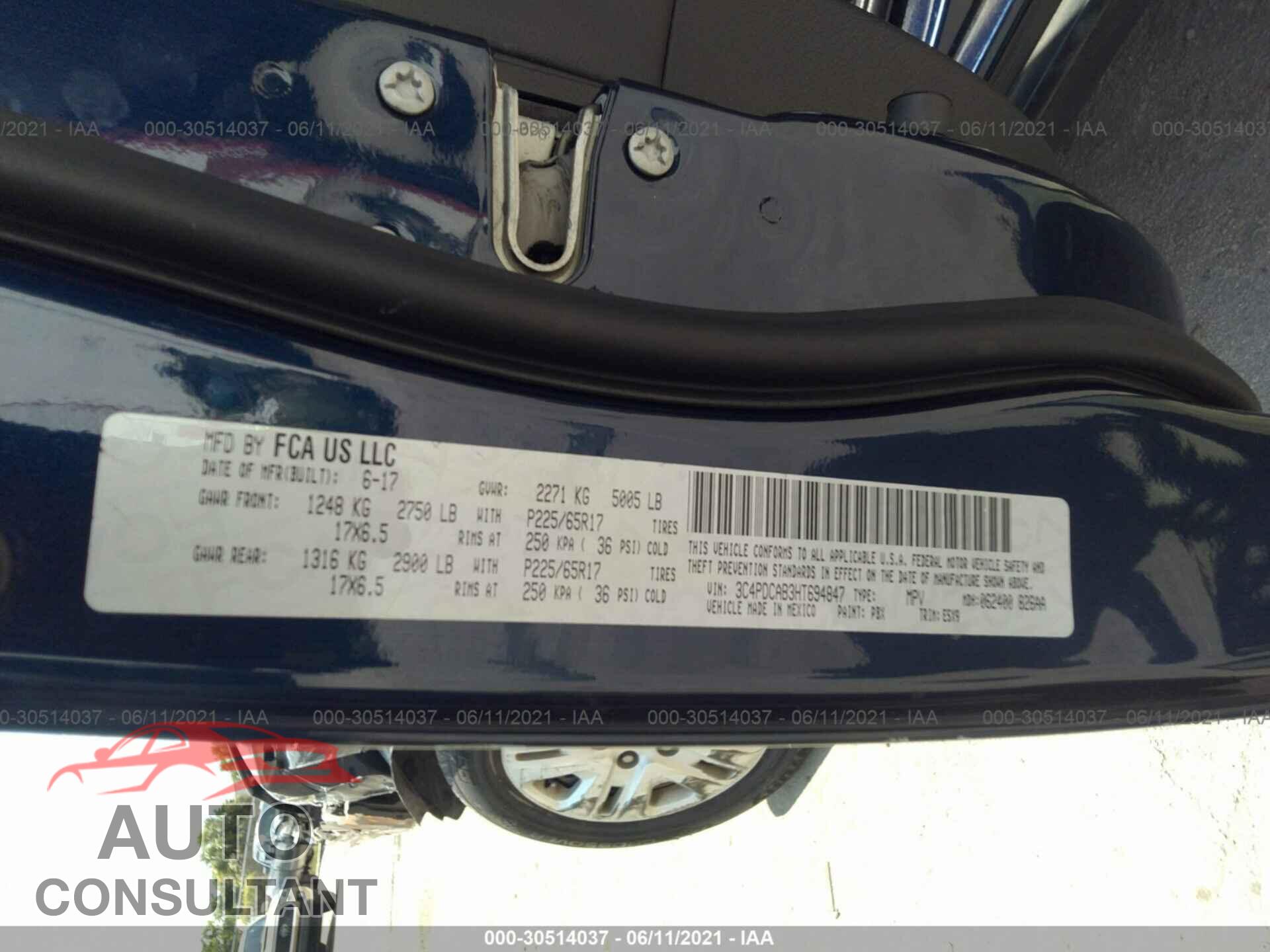 DODGE JOURNEY 2017 - 3C4PDCAB3HT694847