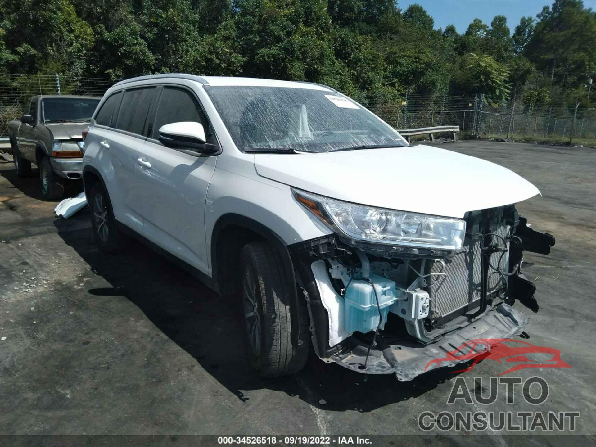 TOYOTA HIGHLANDER 2019 - 5TDKZRFH7KS564521